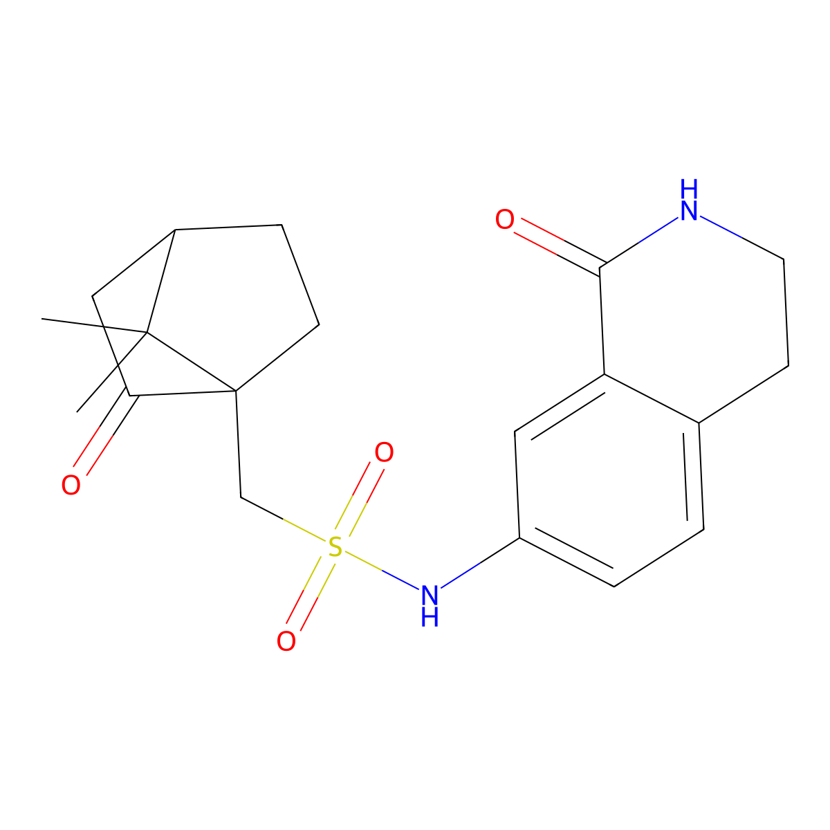 1-(7,7-dimethyl-2-oxobicyclo[2.2.1]heptan-1-yl)-N-(1-oxo-1,2,3,4-tetrahydroisoquinolin-7-yl)methanesulfonamide molecular structure, CAS 1448125-48-1