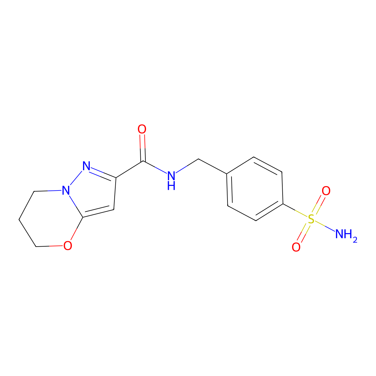N-(4-sulfamoylbenzyl)-6,7-dihydro-5H-pyrazolo[5,1-b][1,3]oxazine-2-carboxamide molecular structure, CAS 1448125-51-6