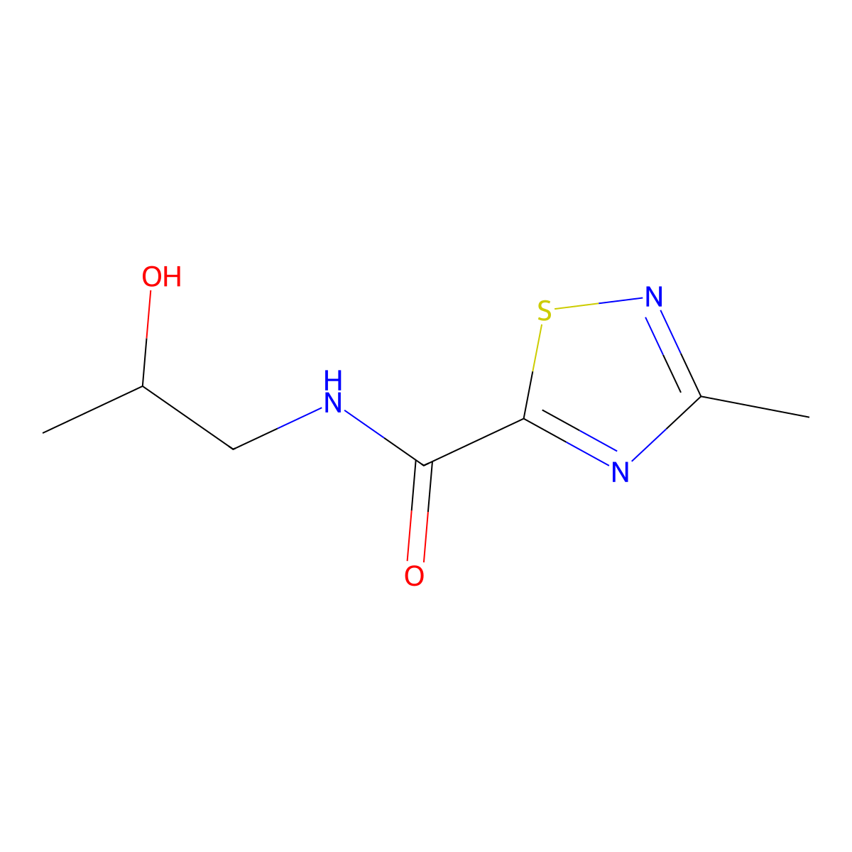 N-(2-hydroxypropyl)-3-methyl-1,2,4-thiadiazole-5-carboxamide molecular structure, CAS 1448125-52-7