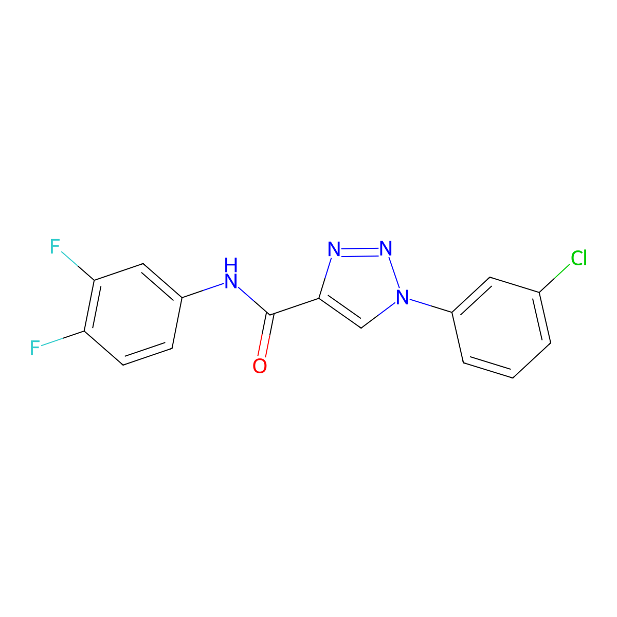 1-(3-chlorophenyl)-N-(3,4-difluorophenyl)-1H-1,2,3-triazole-4-carboxamide molecular structure, CAS 1448125-62-9