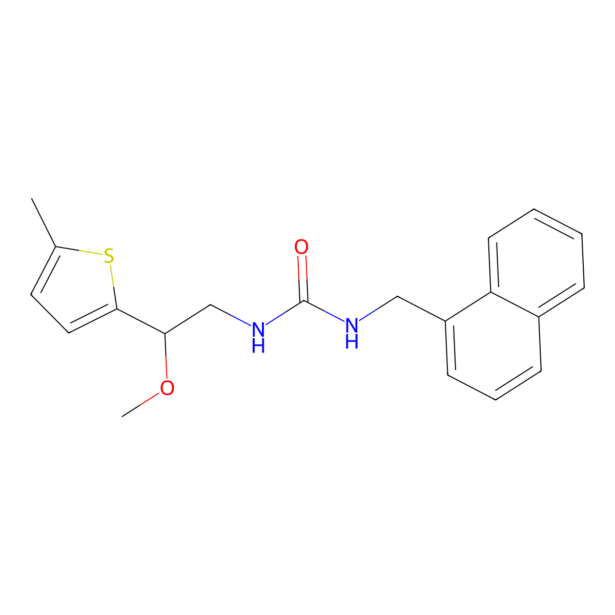 1-(2-Methoxy-2-(5-methylthiophen-2-yl)ethyl)-3-(naphthalen-1-ylmethyl)urea molecular structure, CAS 1448125-84-5