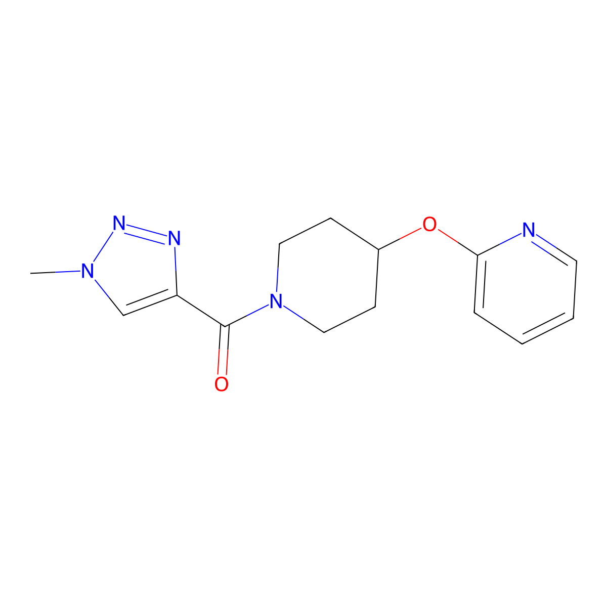 (1-methyl-1H-1,2,3-triazol-4-yl)(4-(pyridin-2-yloxy)piperidin-1-yl)methanone molecular structure, CAS 1448125-92-5