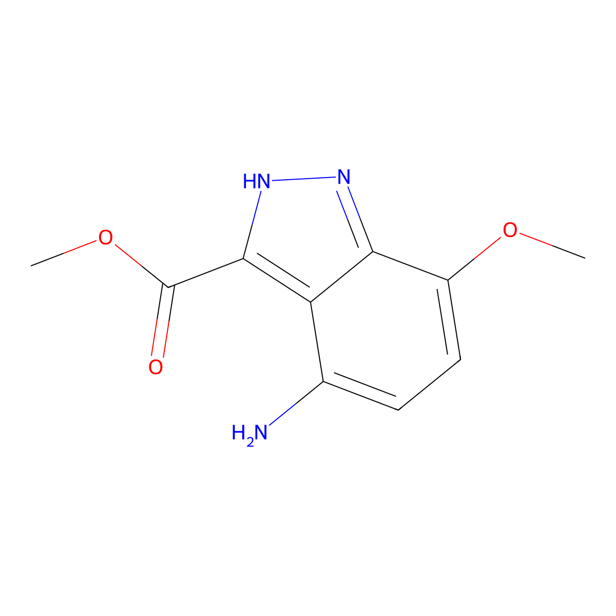 methyl 4-amino-7-methoxy-1H-indazole-3-carboxylate molecular structure, CAS 1448125-93-6
