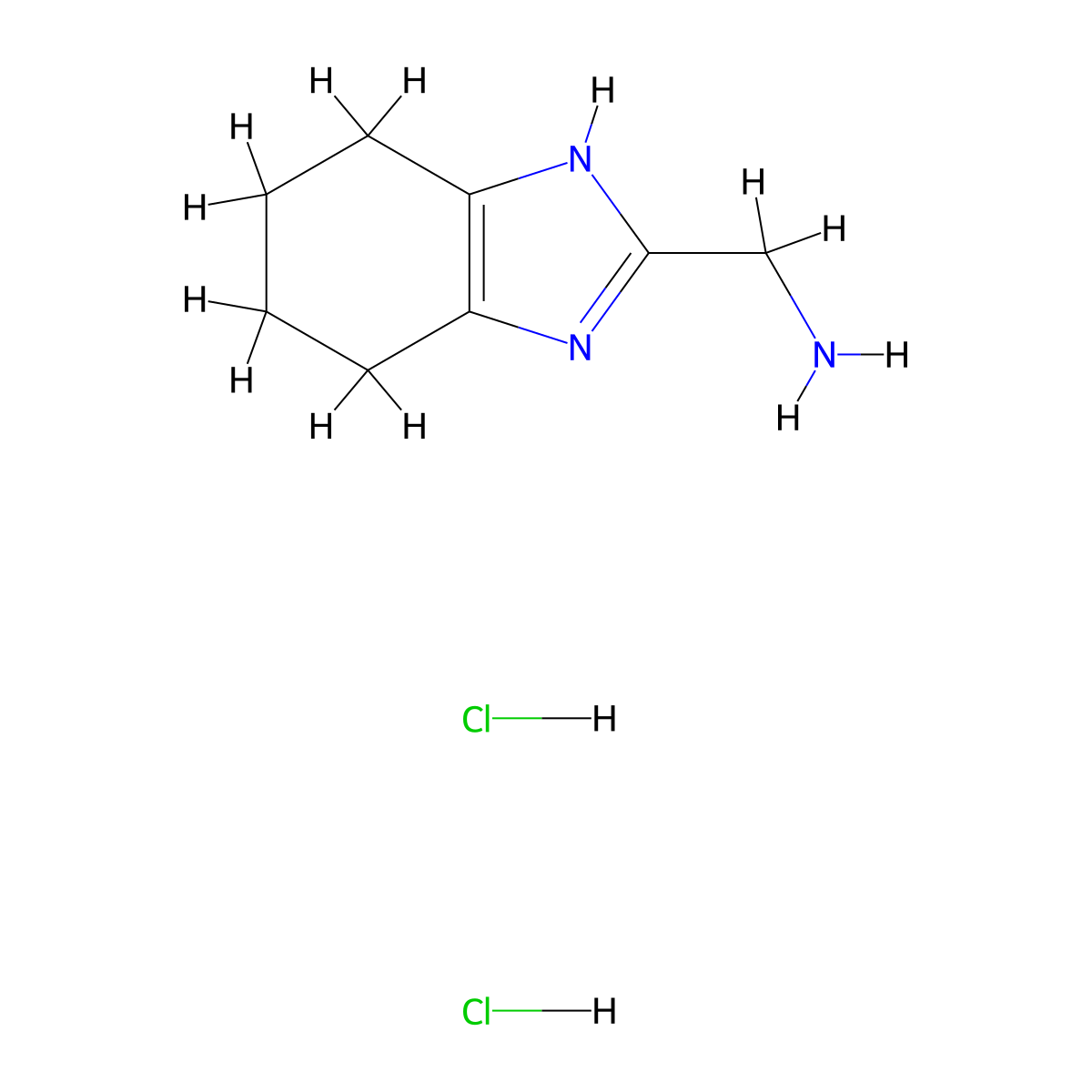 (4,5,6,7-tetrahydro-1H-benzimidazol-2-ylmethyl)amine dihydrochloride molecular structure, CAS 1448125-97-0