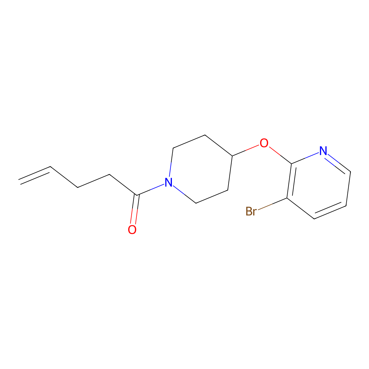 1-(4-((3-Bromopyridin-2-yl)oxy)piperidin-1-yl)pent-4-en-1-one molecular structure, CAS 1448126-32-6