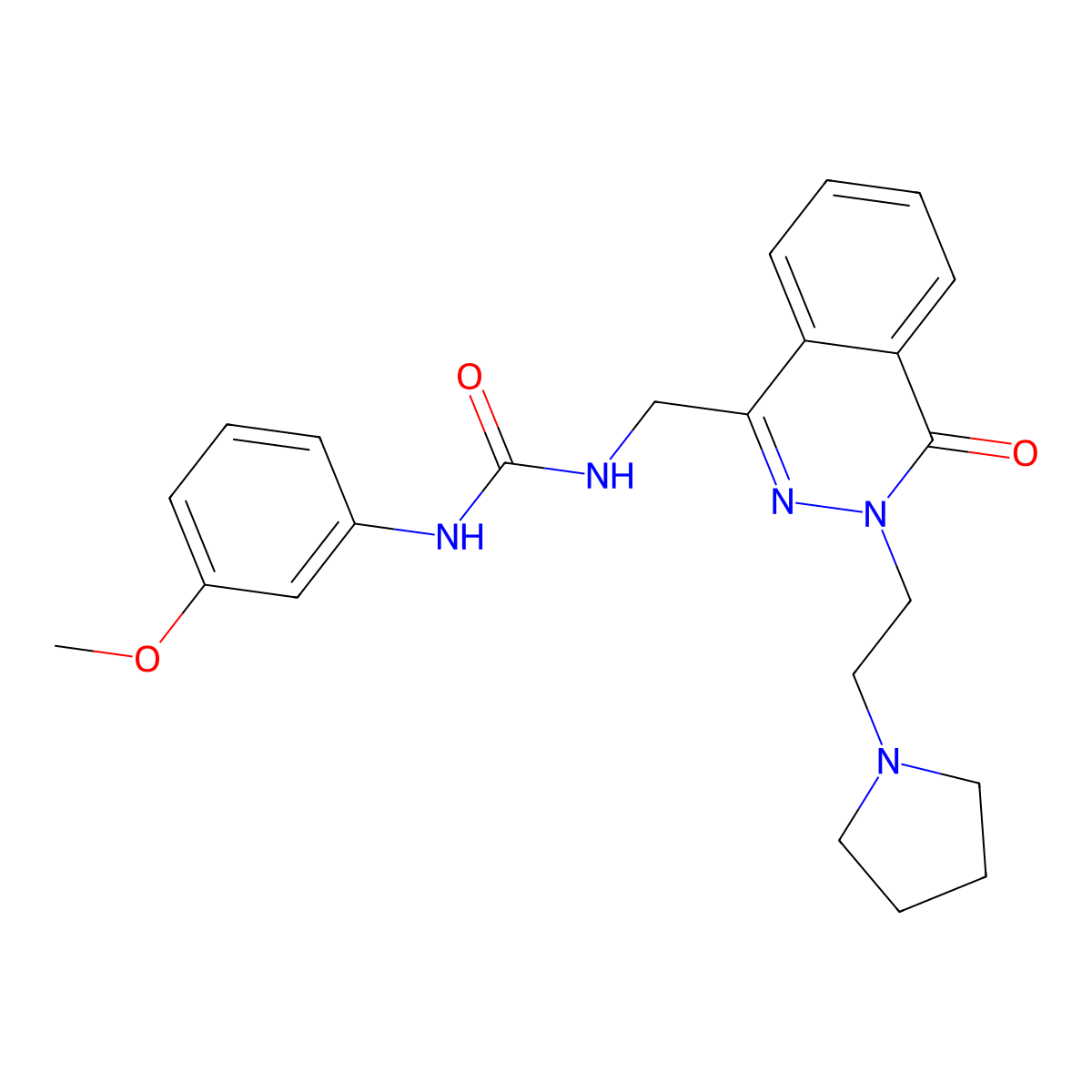1-(3-Methoxyphenyl)-3-({4-oxo-3-[2-(pyrrolidin-1-yl)ethyl]-3,4-dihydrophthalazin-1-yl}methyl)urea molecular structure, CAS 1448126-42-8