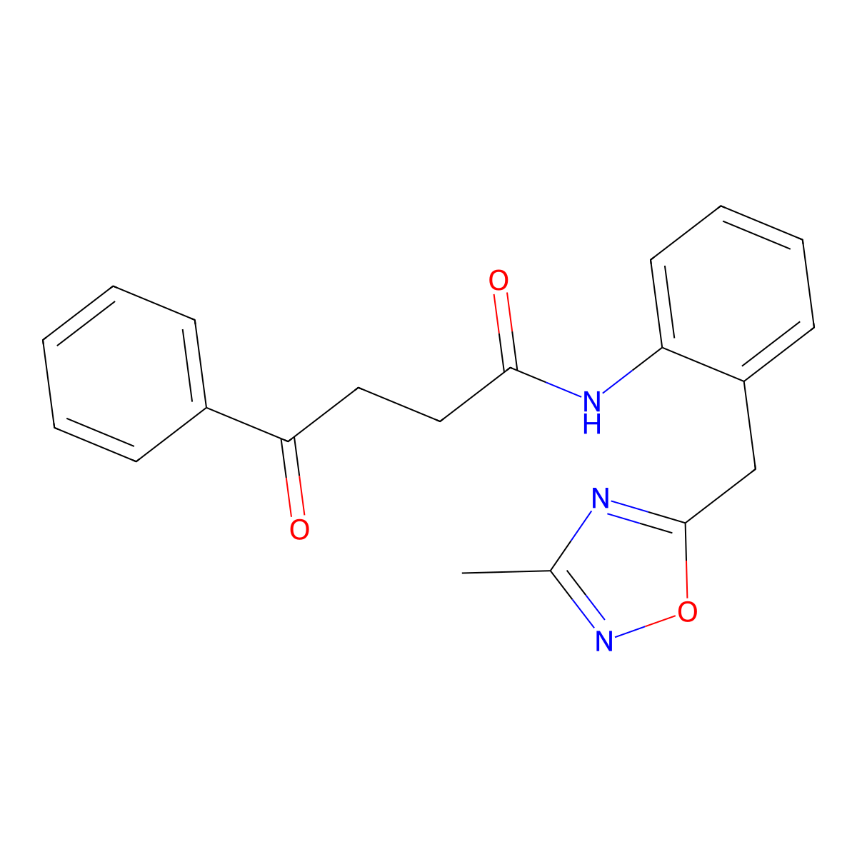 N-(2-((3-methyl-1,2,4-oxadiazol-5-yl)methyl)phenyl)-4-oxo-4-phenylbutanamide molecular structure, CAS 1448126-49-5