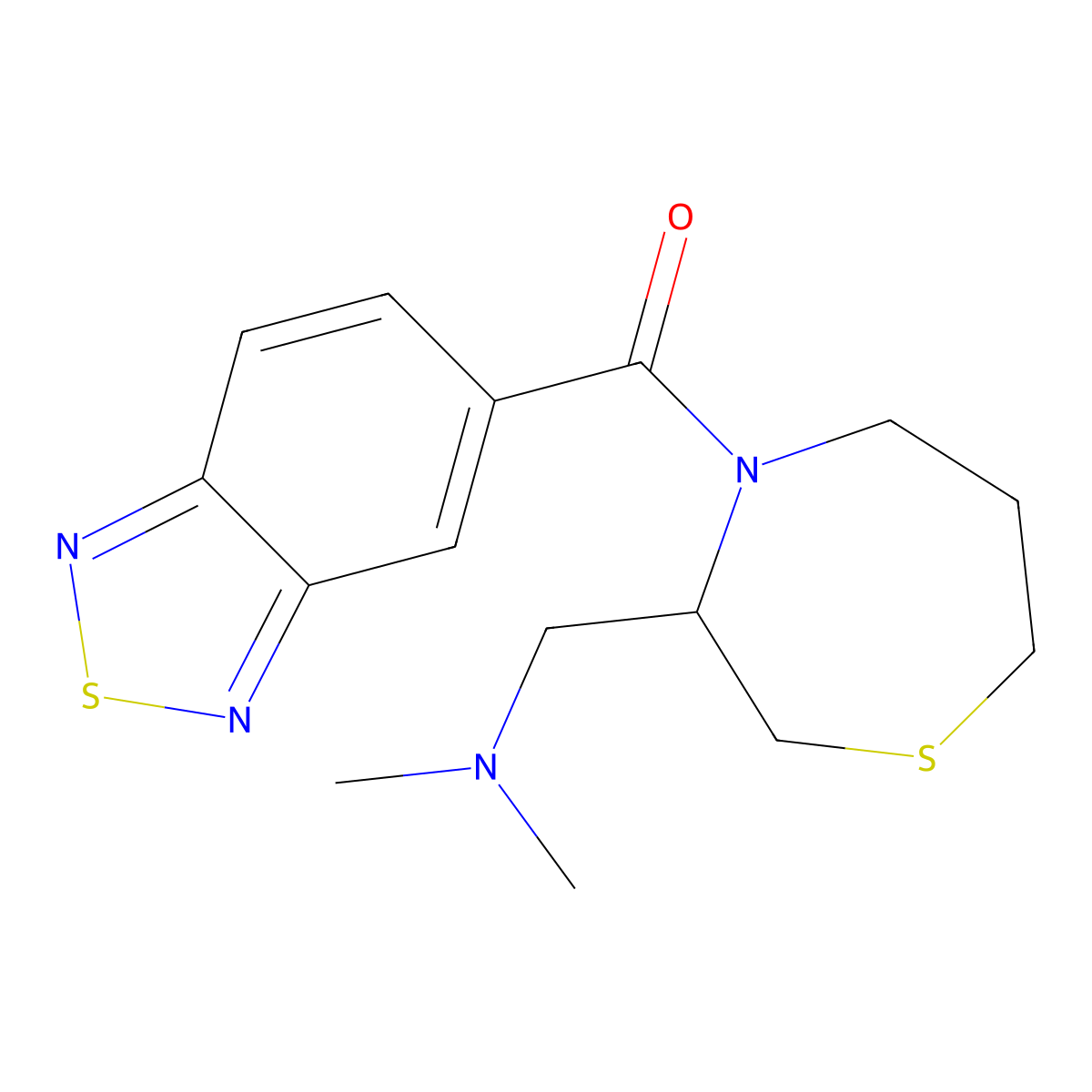 Benzo[c][1,2,5]thiadiazol-5-yl(3-((dimethylamino)methyl)-1,4-thiazepan-4-yl)methanone molecular structure, CAS 1448126-63-3