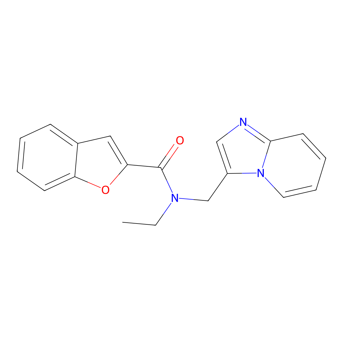 N-ethyl-N-(imidazo[1,2-a]pyridin-3-ylmethyl)benzofuran-2-carboxamide molecular structure, CAS 1448126-65-5
