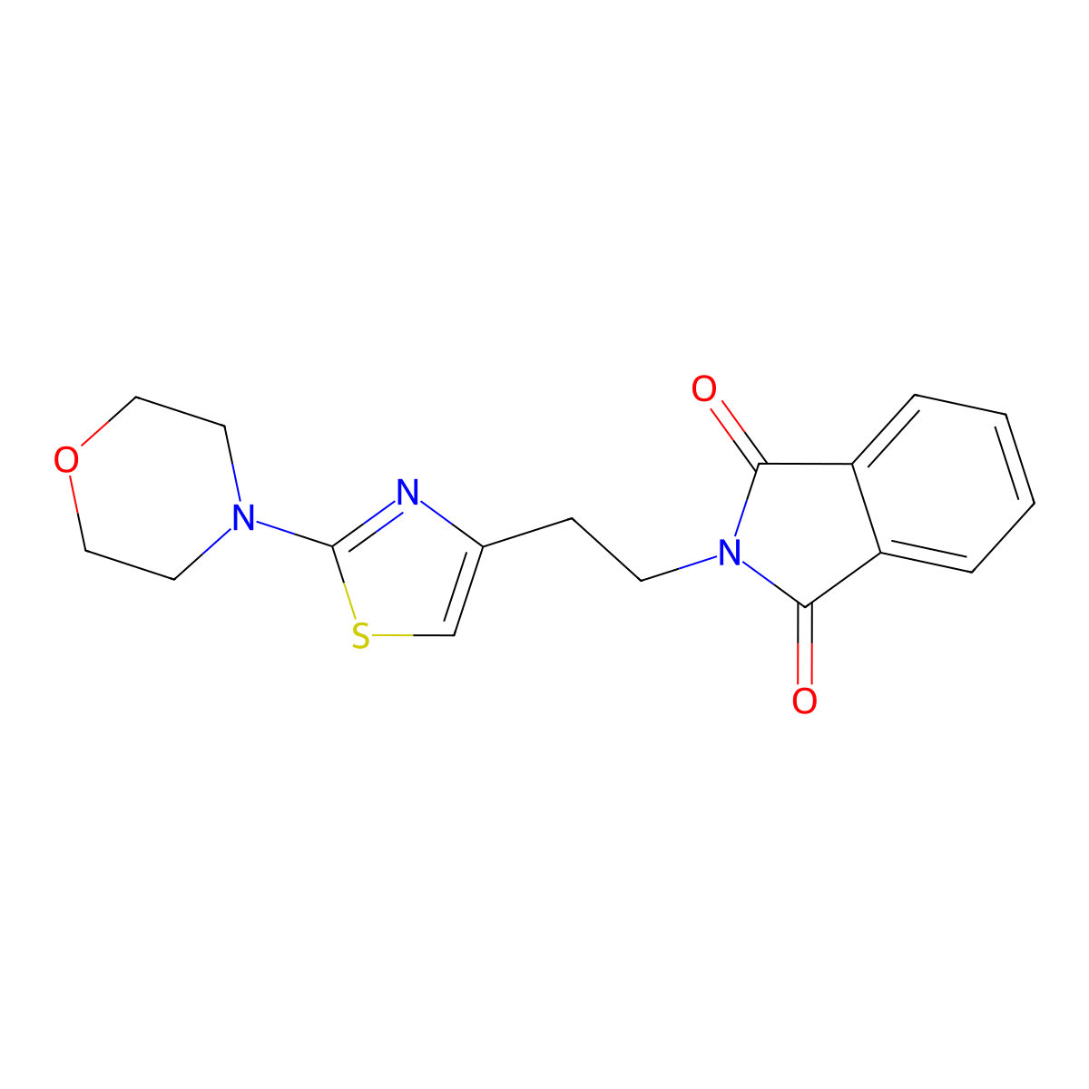 2-{2-[2-(morpholin-4-yl)-1,3-thiazol-4-yl]ethyl}-2,3-dihydro-1H-isoindole-1,3-dione molecular structure, CAS 1448127-69-2
