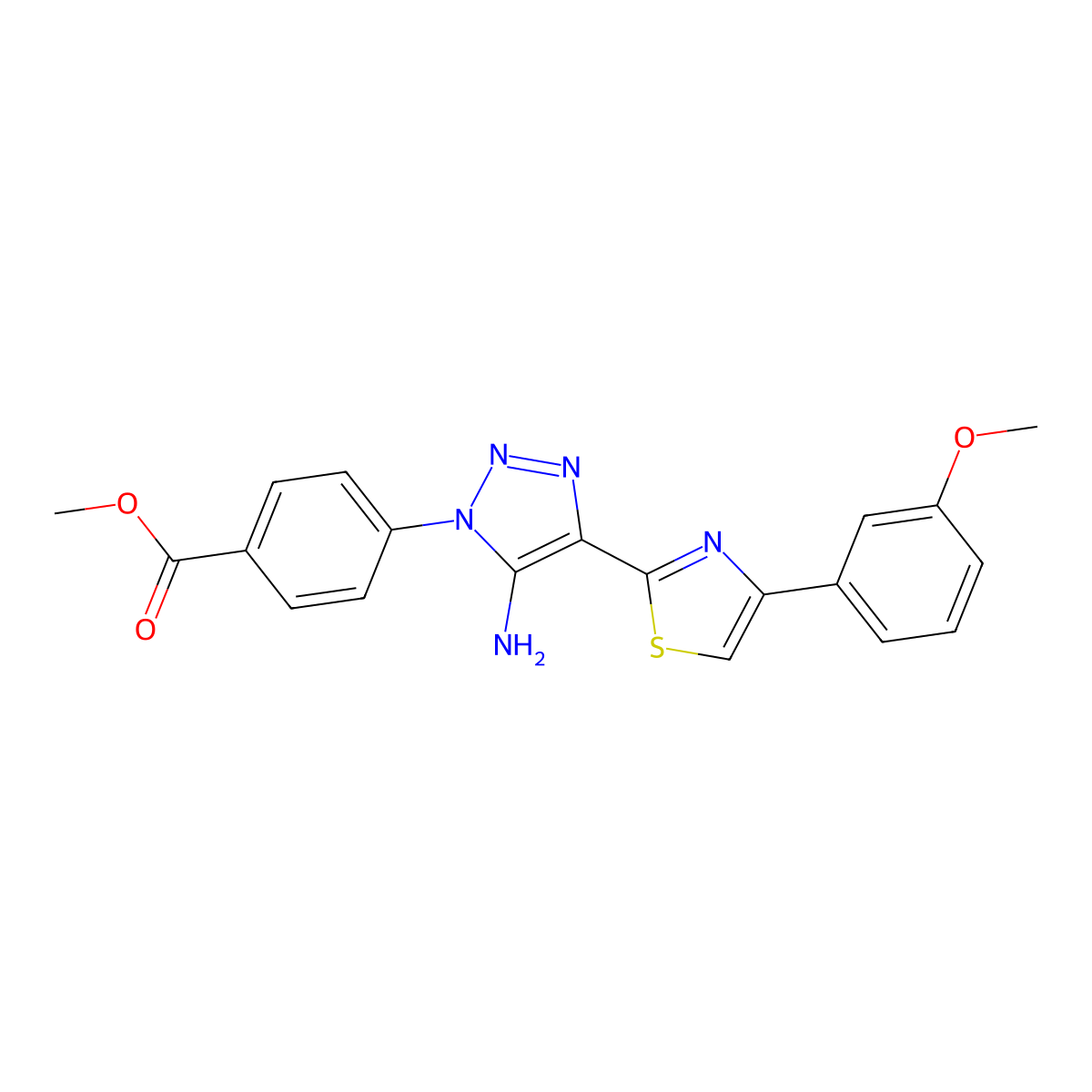 methyl 4-(5-amino-4-(4-(3-methoxyphenyl)thiazol-2-yl)-1H-1,2,3-triazol-1-yl)benzoate molecular structure, CAS 1448128-03-7