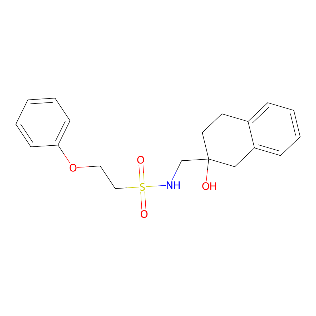 N-((2-hydroxy-1,2,3,4-tetrahydronaphthalen-2-yl)methyl)-2-phenoxyethanesulfonamide molecular structure, CAS 1448128-07-1