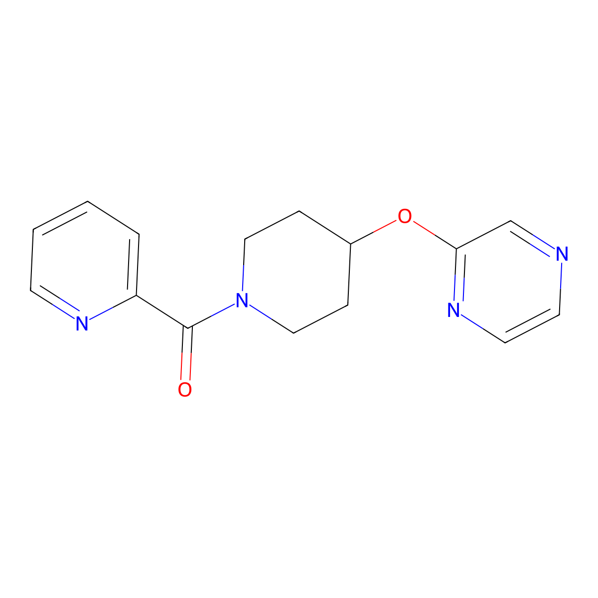 (4-(Pyrazin-2-yloxy)piperidin-1-yl)(pyridin-2-yl)methanone molecular structure, CAS 1448128-20-8