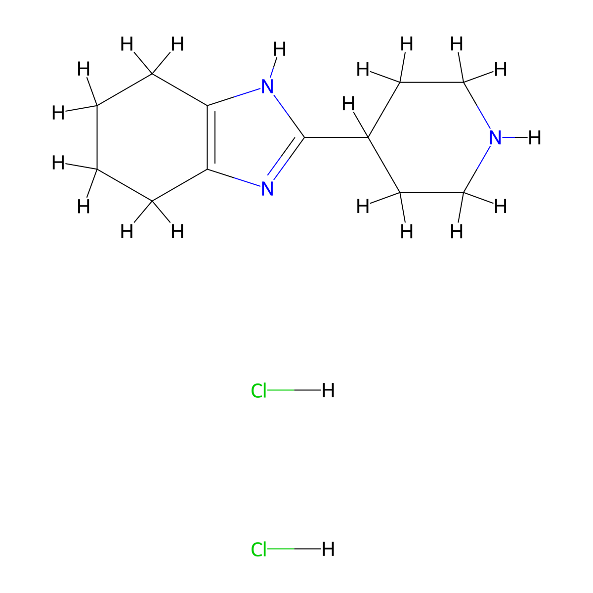 2-(piperidin-4-yl)-4,5,6,7-tetrahydro-1H-benzo[d]imidazole dihydrochloride molecular structure, CAS 1448128-25-3