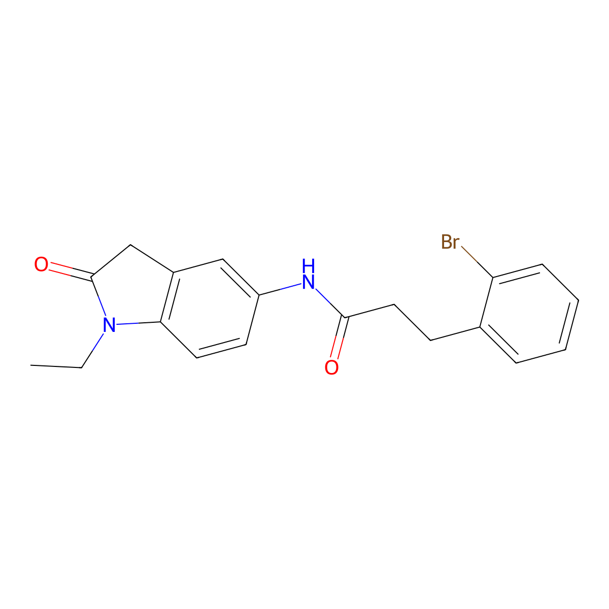 3-(2-bromophenyl)-N-(1-ethyl-2-oxoindolin-5-yl)propanamide molecular structure, CAS 1448128-27-5