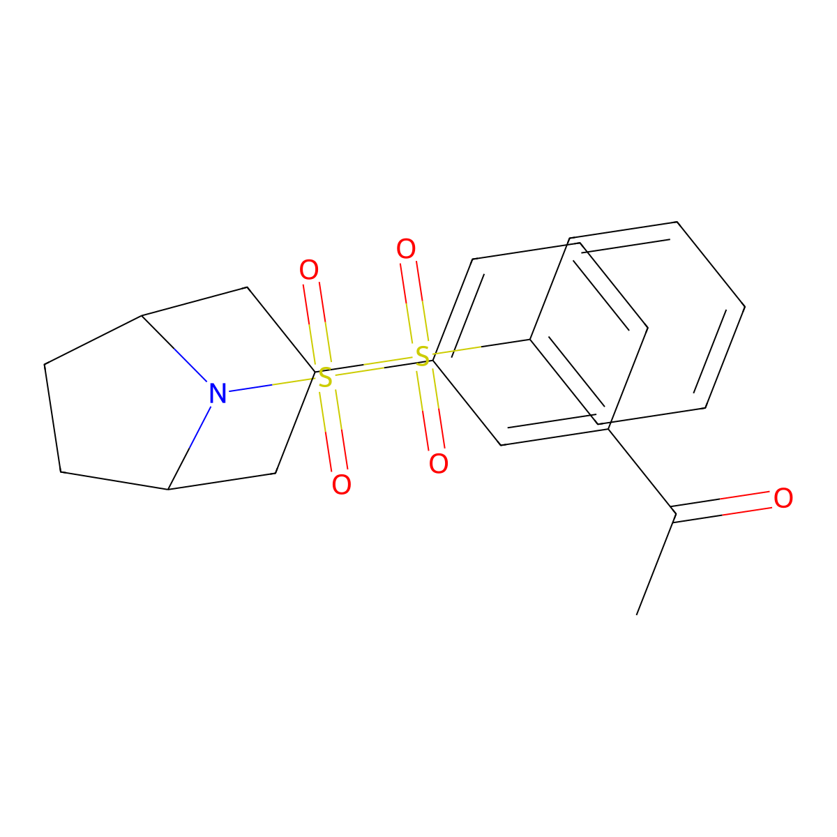 1-(3-(((1R,5S)-3-(phenylsulfonyl)-8-azabicyclo[3.2.1]octan-8-yl)sulfonyl)phenyl)ethanone molecular structure, CAS 1448128-37-7