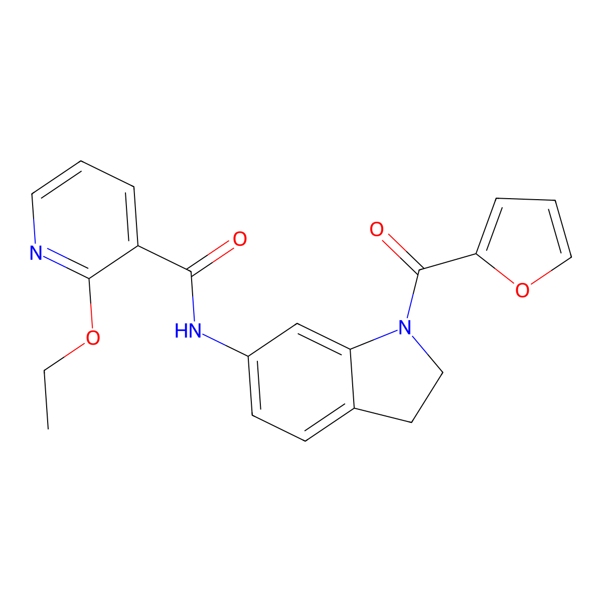 2-ethoxy-N-(1-(furan-2-carbonyl)indolin-6-yl)nicotinamide molecular structure, CAS 1448128-40-2