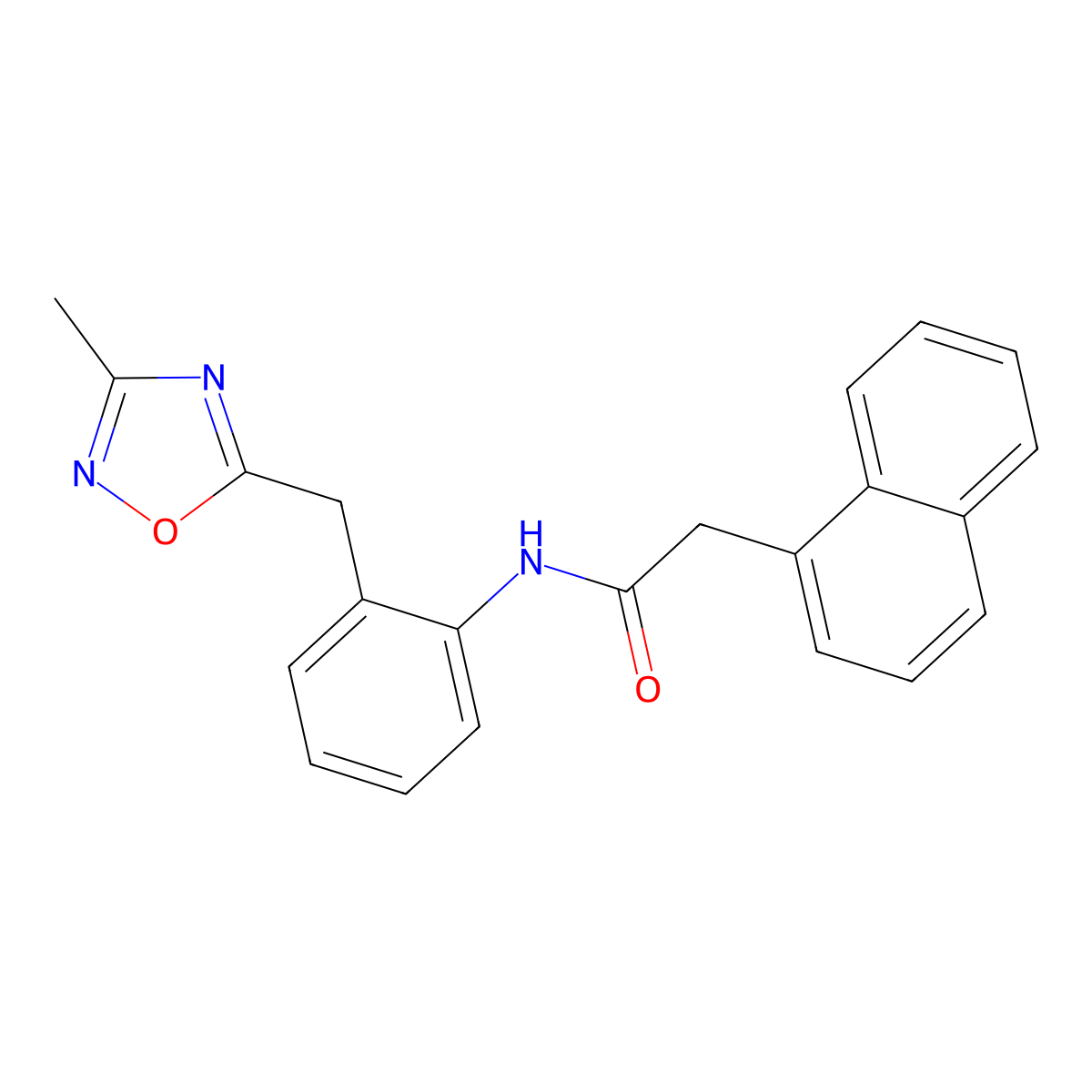 N-{2-[(3-Methyl-1,2,4-oxadiazol-5-YL)methyl]phenyl}-2-(naphthalen-1-YL)acetamide molecular structure, CAS 1448128-46-8