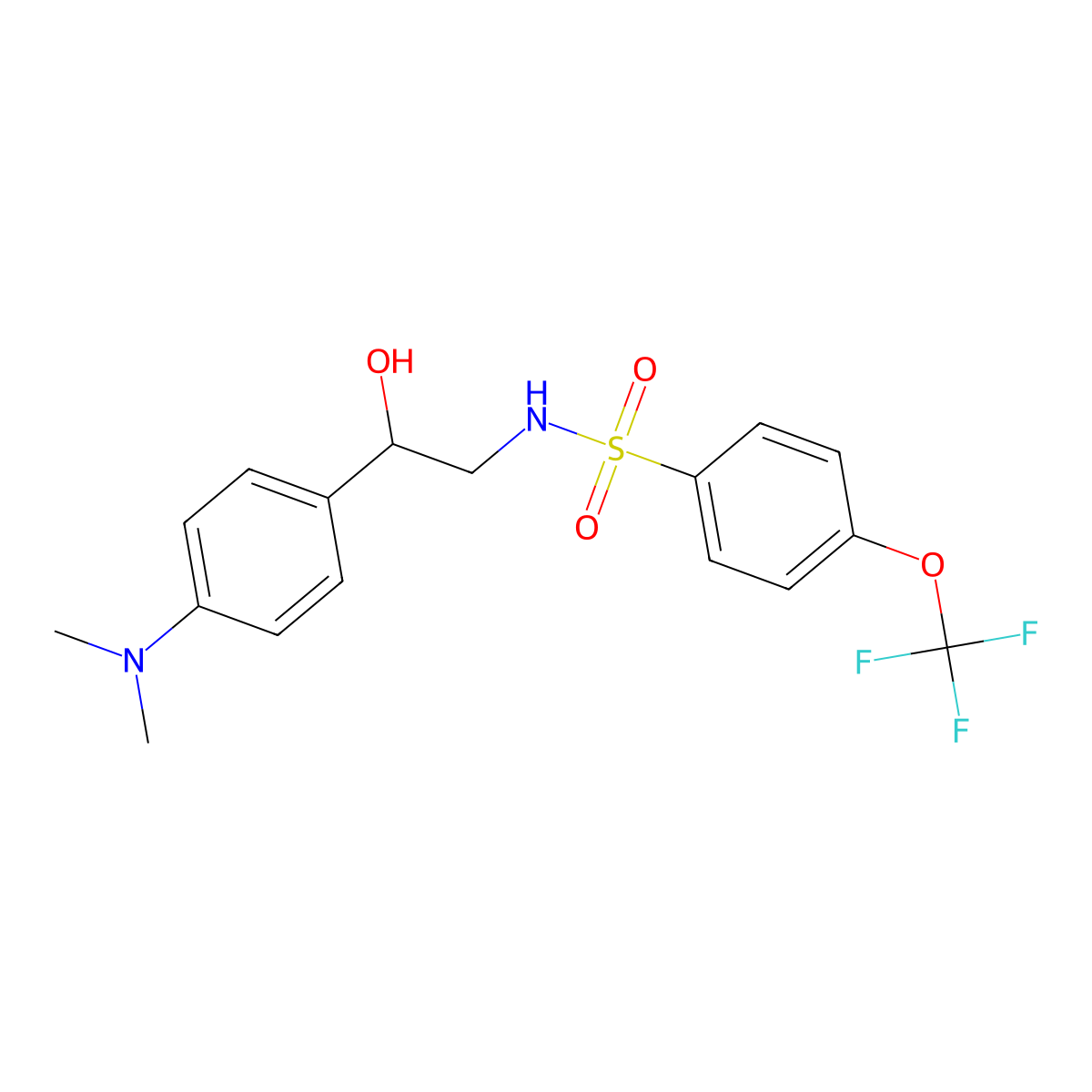 N-(2-(4-(dimethylamino)phenyl)-2-hydroxyethyl)-4-(trifluoromethoxy)benzenesulfonamide molecular structure, CAS 1448128-49-1