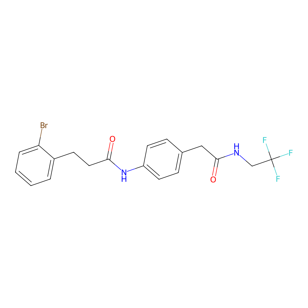 3-(2-bromophenyl)-N-(4-(2-oxo-2-((2,2,2-trifluoroethyl)amino)ethyl)phenyl)propanamide molecular structure, CAS 1448128-50-4