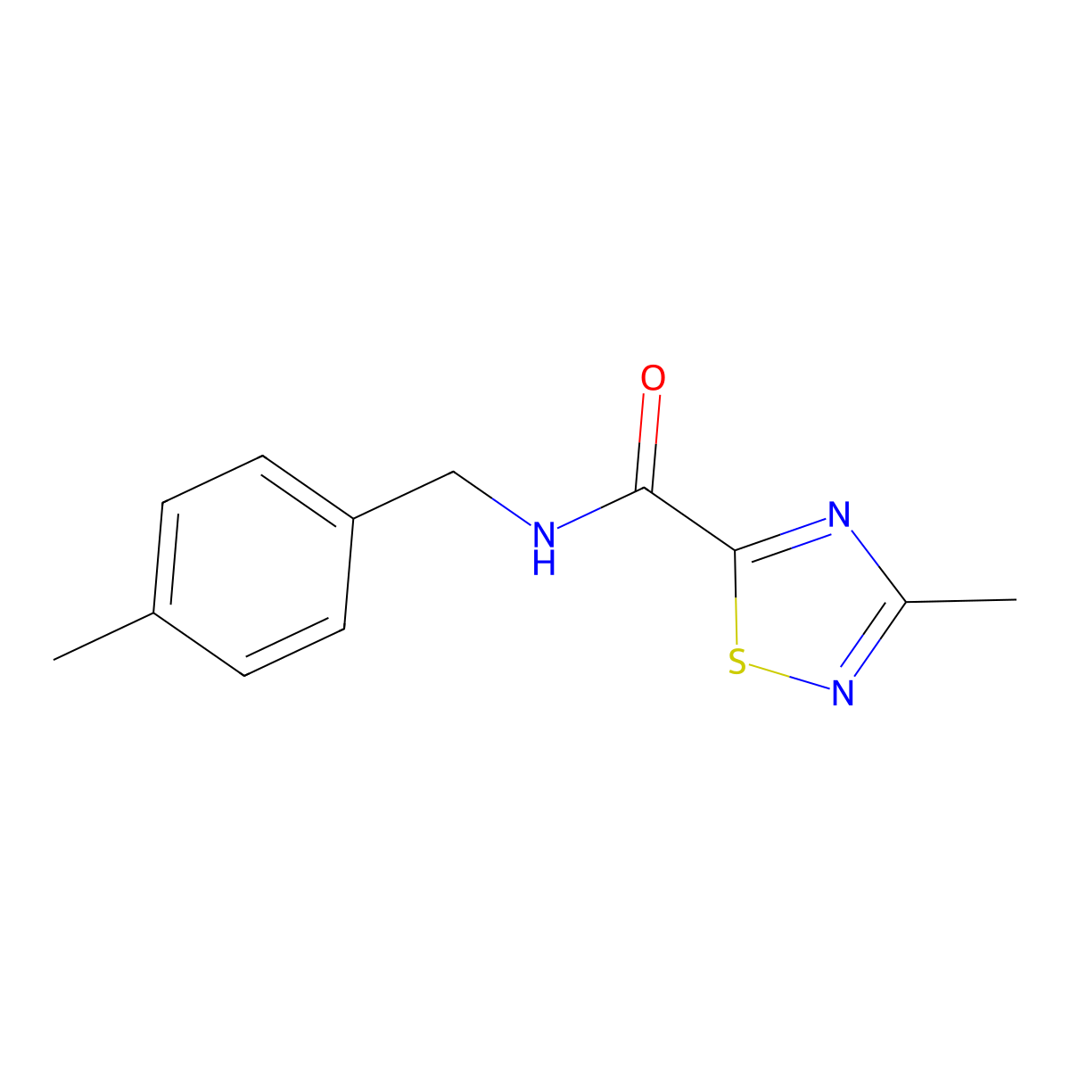 3-methyl-N-(4-methylbenzyl)-1,2,4-thiadiazole-5-carboxamide molecular structure, CAS 1448128-63-9