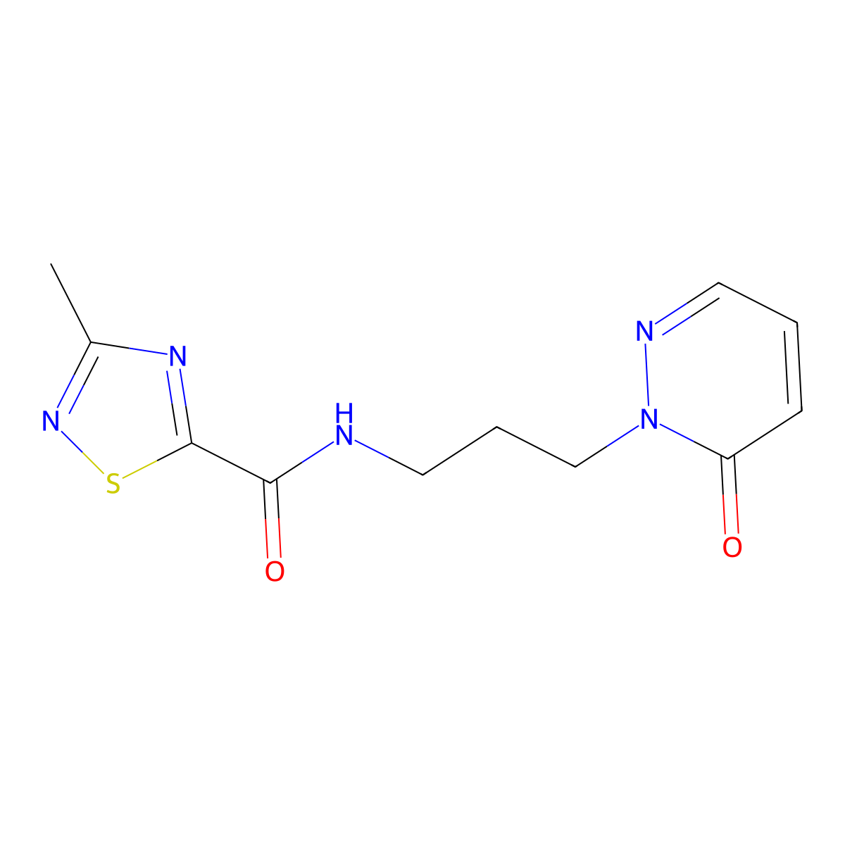 3-methyl-N-(3-(6-oxopyridazin-1(6H)-yl)propyl)-1,2,4-thiadiazole-5-carboxamide molecular structure, CAS 1448128-70-8