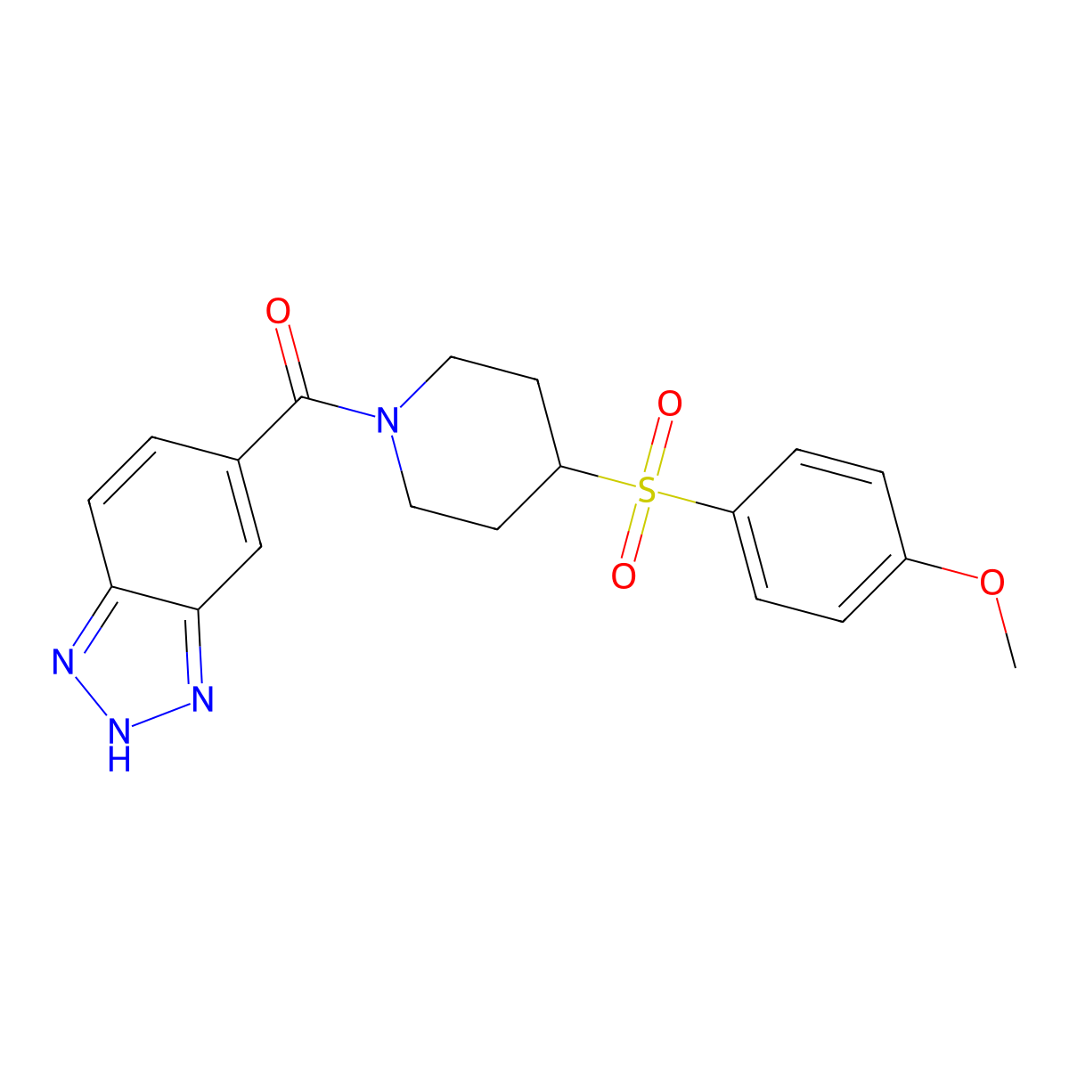 (1H-benzo[d][1,2,3]triazol-5-yl)(4-((4-methoxyphenyl)sulfonyl)piperidin-1-yl)methanone molecular structure, CAS 1448128-72-0
