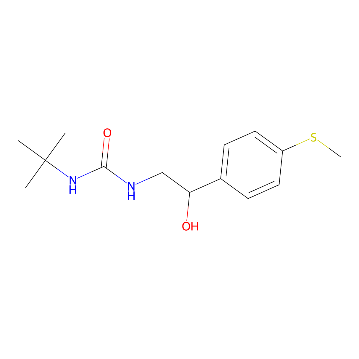 1-(Tert-butyl)-3-(2-hydroxy-2-(4-(methylthio)phenyl)ethyl)urea molecular structure, CAS 1448128-74-2