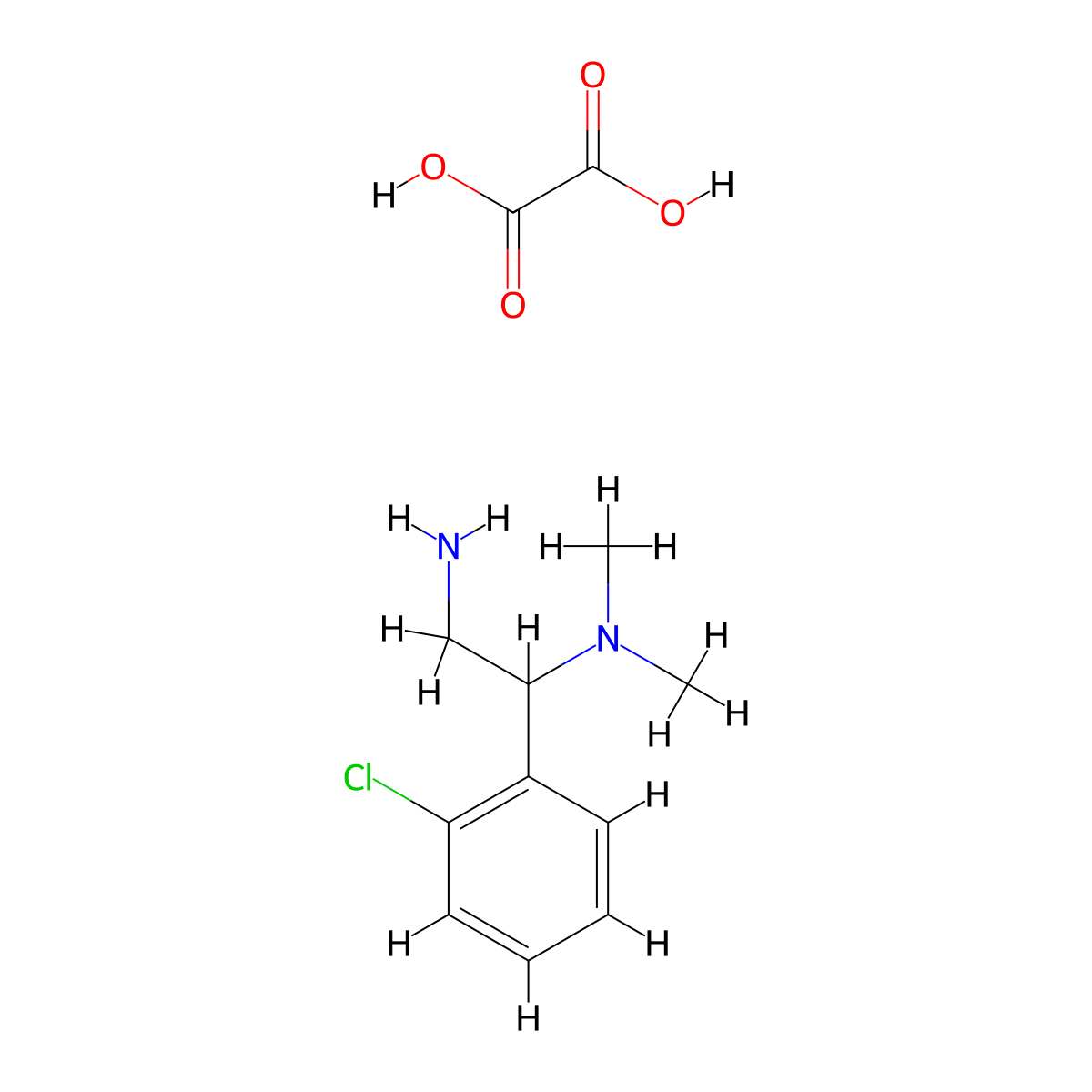 1-(2-chlorophenyl)-N1,N1-dimethylethane-1,2-diamine oxalate molecular structure, CAS 1448128-76-4