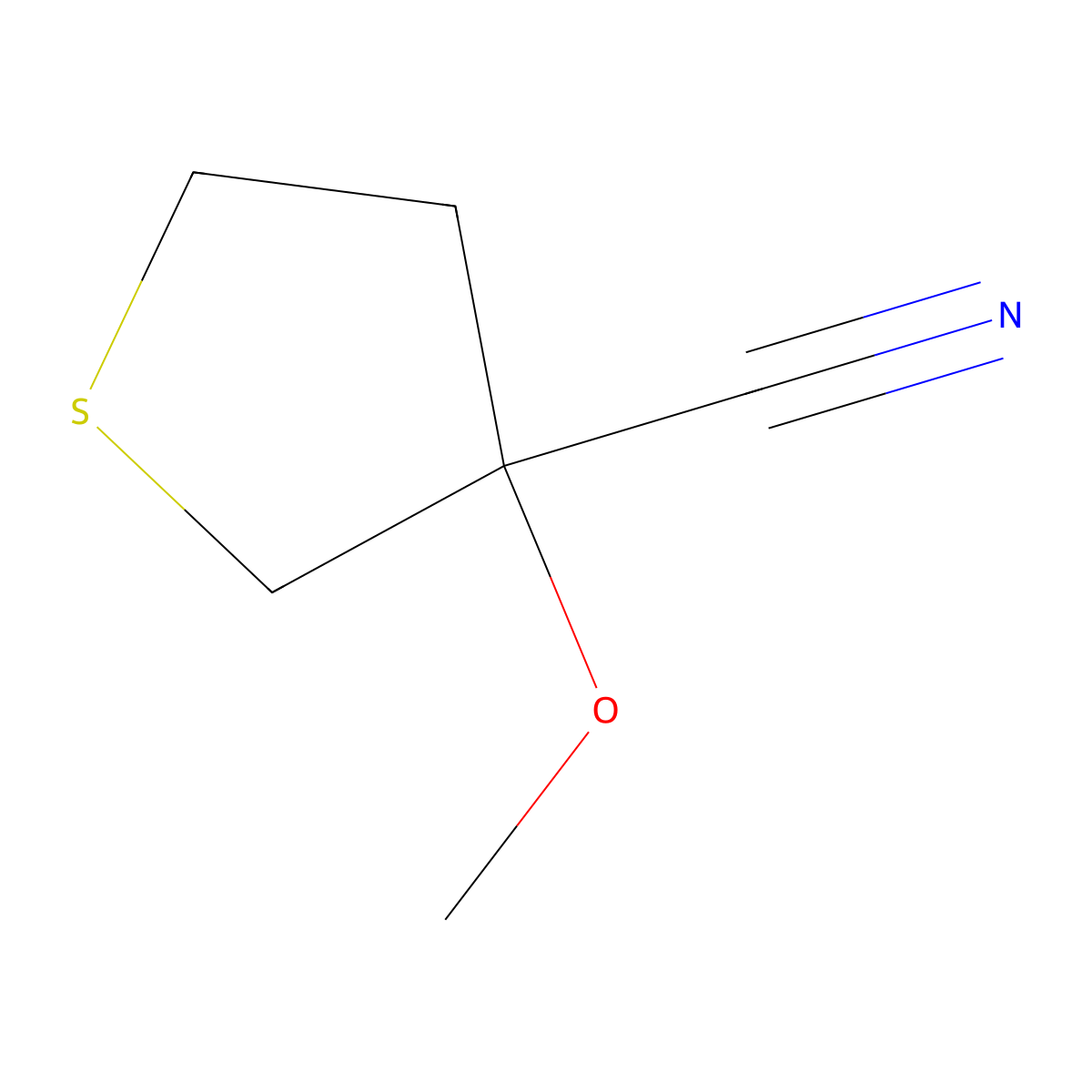 3-Methoxythiolane-3-carbonitrile molecular structure, CAS 1448128-83-3