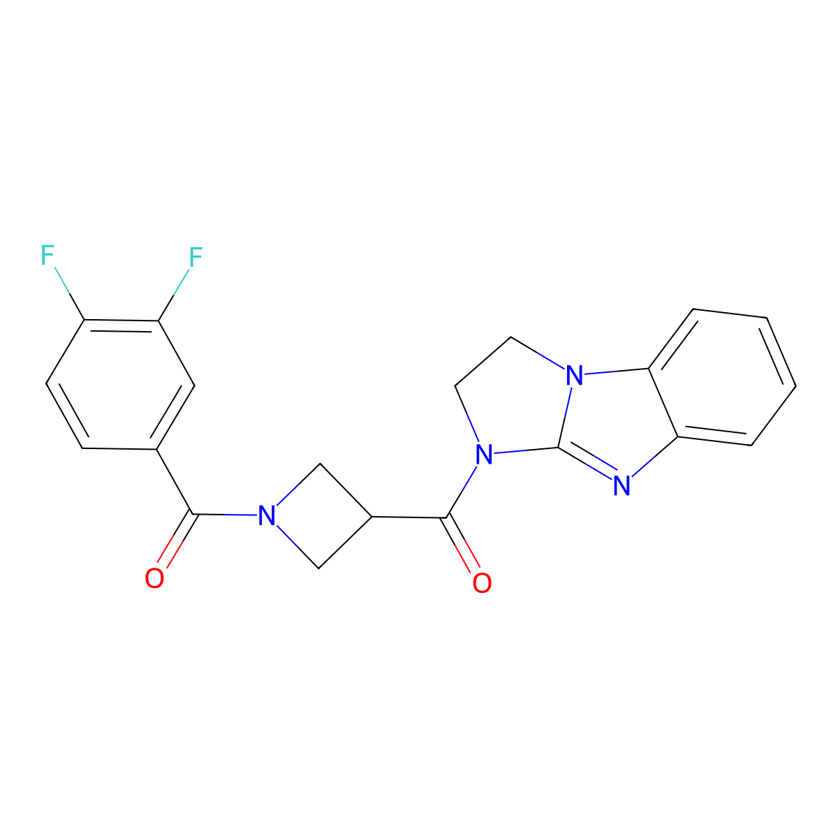 5-[1-(3,4-Difluorobenzoyl)azetidine-3-carbonyl]-2,5,7-triazatricyclo[6.4.0.0^{2,6}]dodeca-1(8),6,9,11-tetraene molecular structure, CAS 1448128-93-5