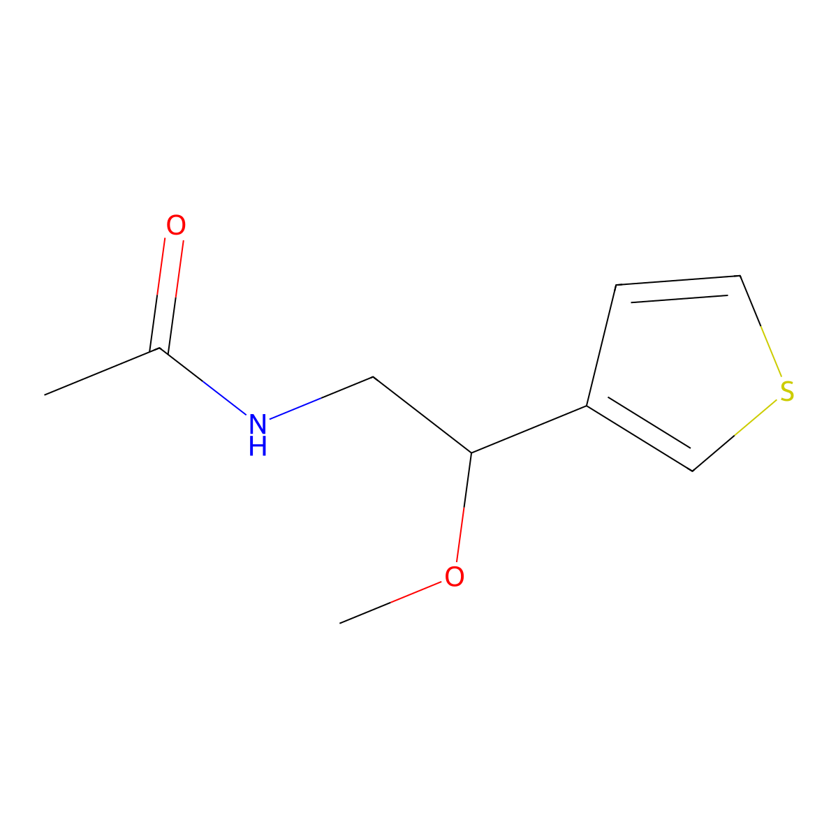 N-(2-methoxy-2-(thiophen-3-yl)ethyl)acetamide molecular structure, CAS 1448128-96-8