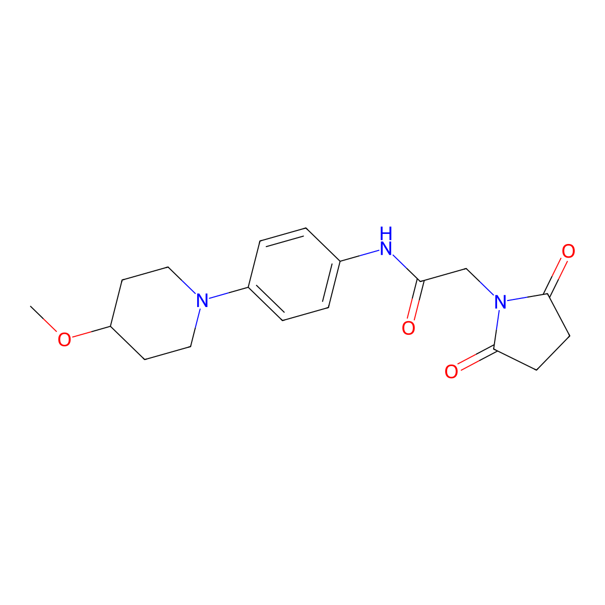 2-(2,5-Dioxopyrrolidin-1-YL)-N-[4-(4-methoxypiperidin-1-YL)phenyl]acetamide molecular structure, CAS 1448129-01-8