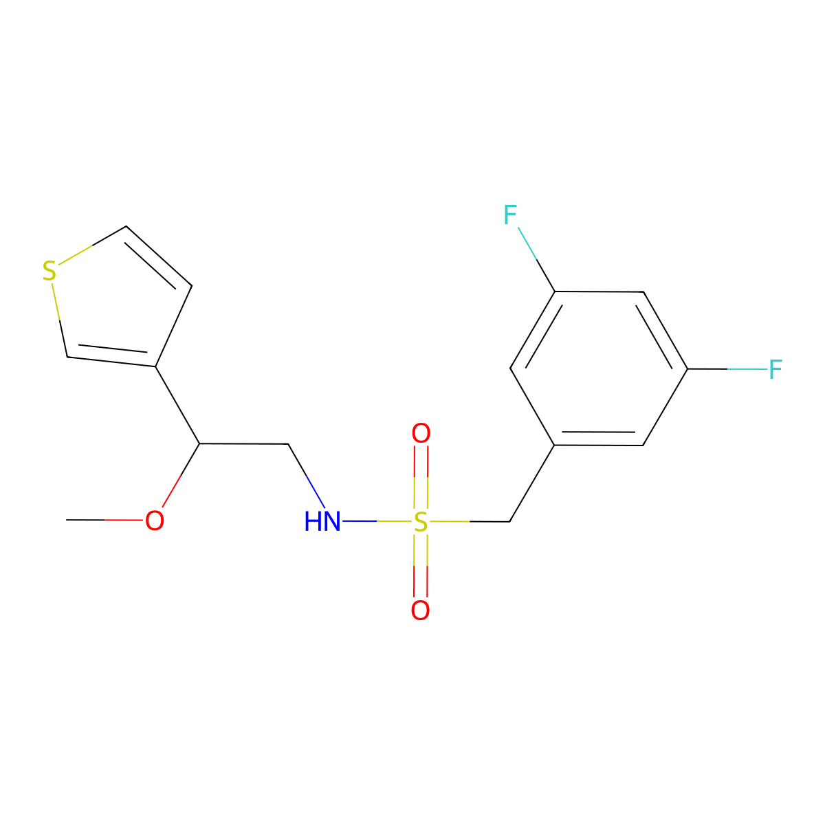 1-(3,5-Difluorophenyl)-N-[2-methoxy-2-(thiophen-3-YL)ethyl]methanesulfonamide molecular structure, CAS 1448129-08-5