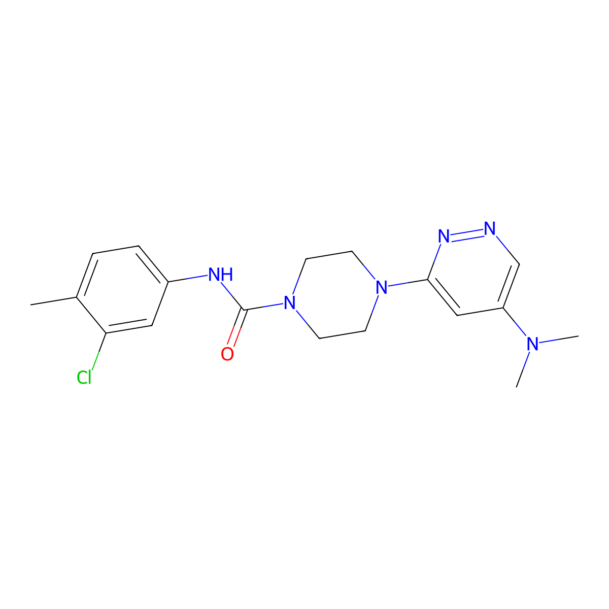 N-(3-Chloro-4-methylphenyl)-4-[5-(dimethylamino)pyridazin-3-YL]piperazine-1-carboxamide molecular structure, CAS 1448129-10-9
