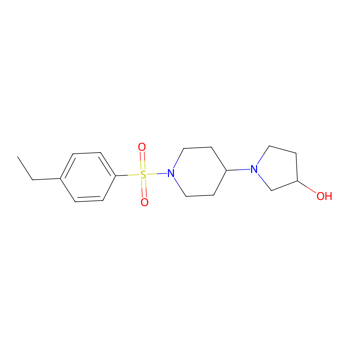 1-(1-((4-Ethylphenyl)sulfonyl)piperidin-4-yl)pyrrolidin-3-ol molecular structure, CAS 1448129-14-3