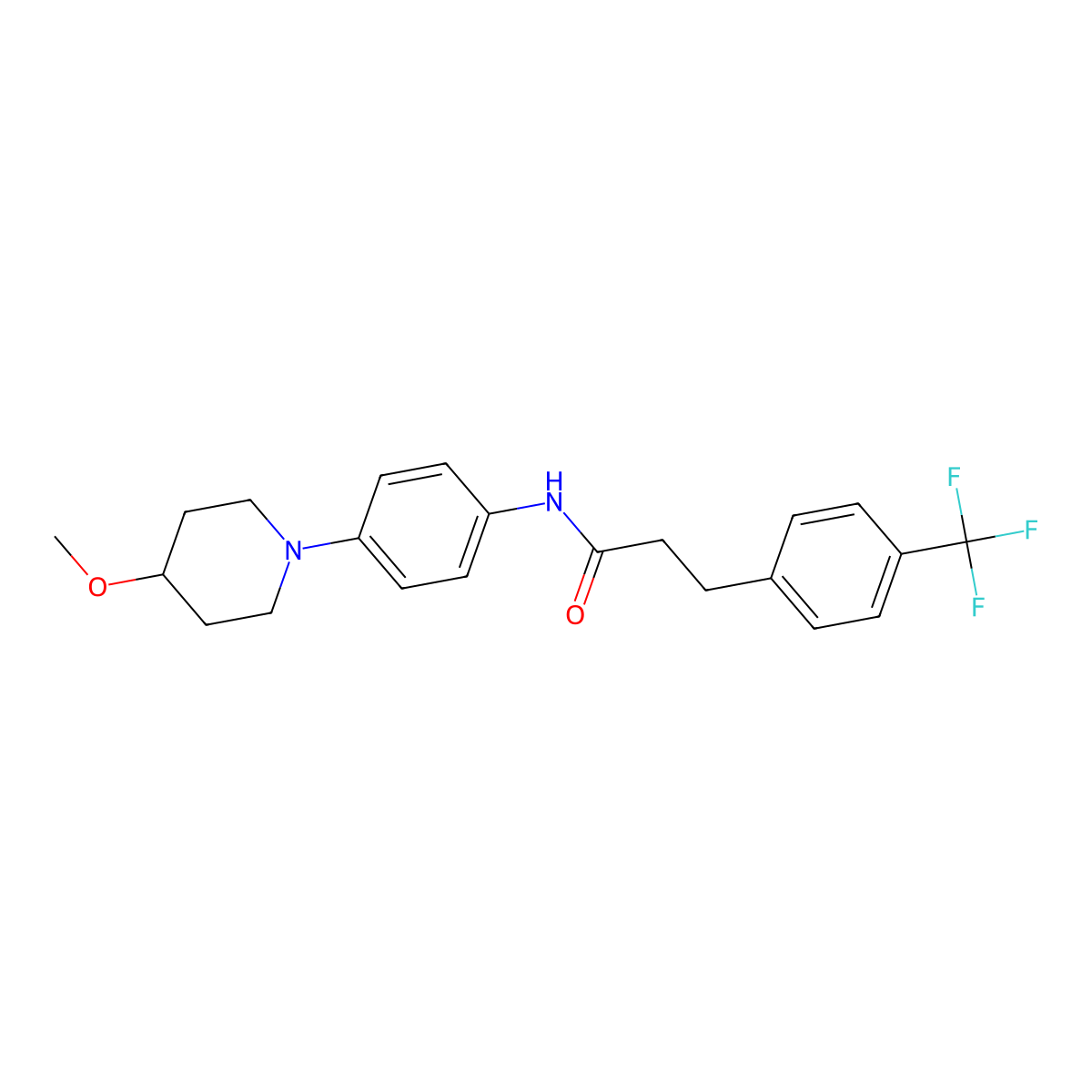 N-[4-(4-Methoxypiperidin-1-YL)phenyl]-3-[4-(trifluoromethyl)phenyl]propanamide molecular structure, CAS 1448129-17-6
