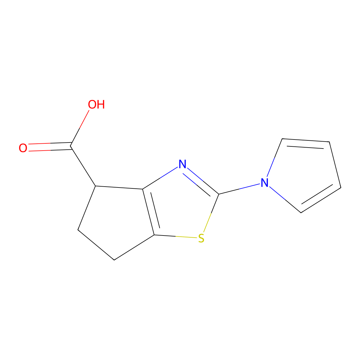 2-(1H-pyrrol-1-yl)-5,6-dihydro-4H-cyclopenta[d]thiazole-4-carboxylic acid molecular structure, CAS 1448129-20-1