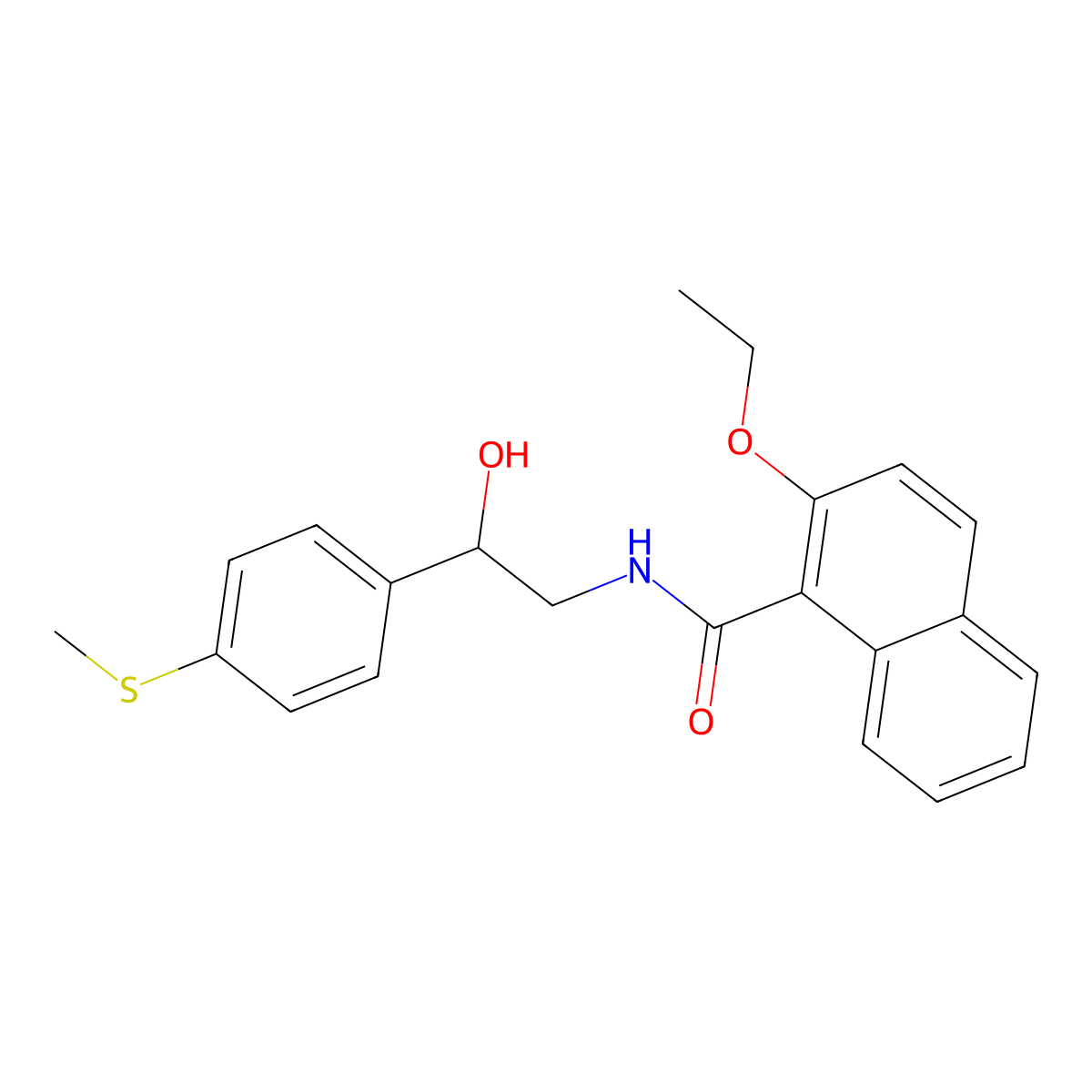 2-ethoxy-N-(2-hydroxy-2-(4-(methylthio)phenyl)ethyl)-1-naphthamide molecular structure, CAS 1448129-27-8