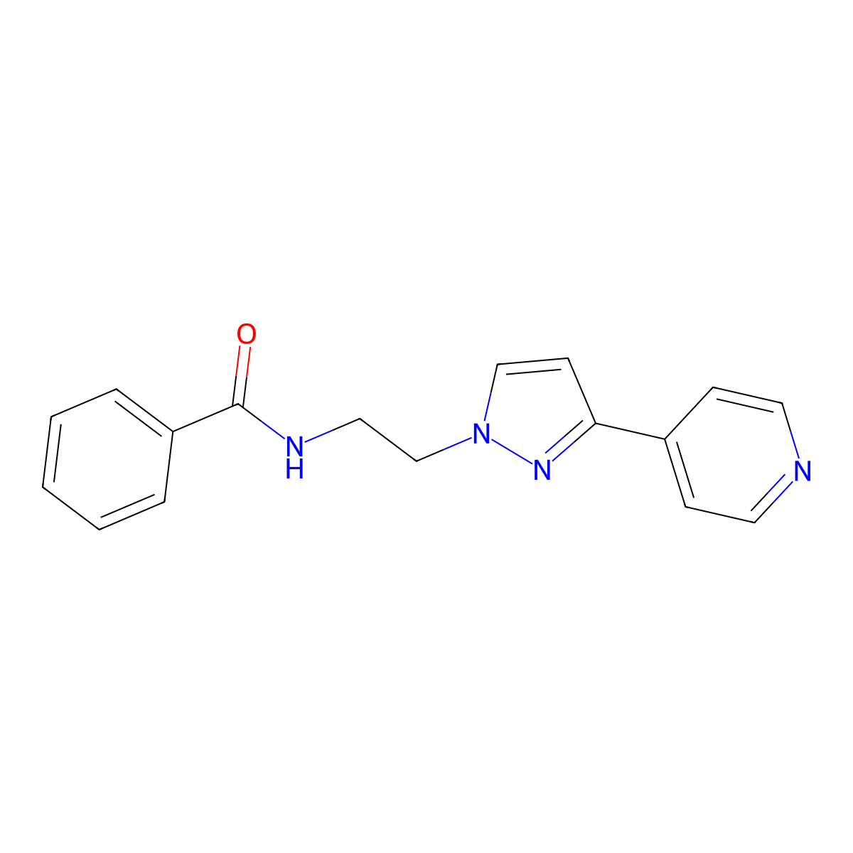 N-(2-(3-(pyridin-4-yl)-1H-pyrazol-1-yl)ethyl)benzamide molecular structure, CAS 1448129-33-6