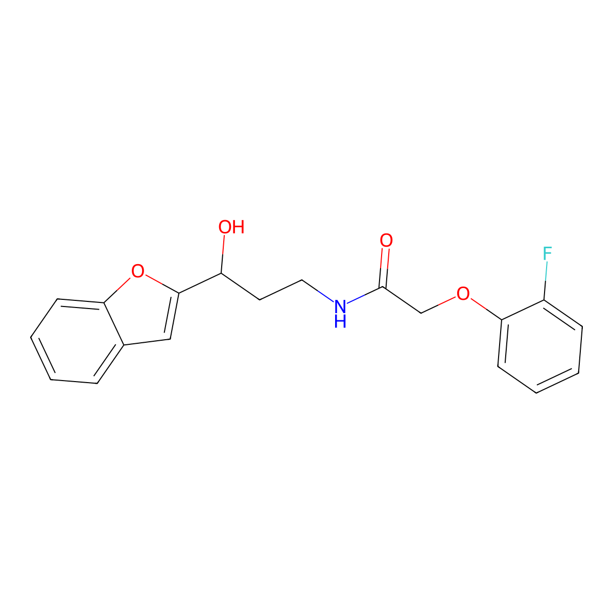 N-(3-(benzofuran-2-yl)-3-hydroxypropyl)-2-(2-fluorophenoxy)acetamide molecular structure, CAS 1448129-37-0