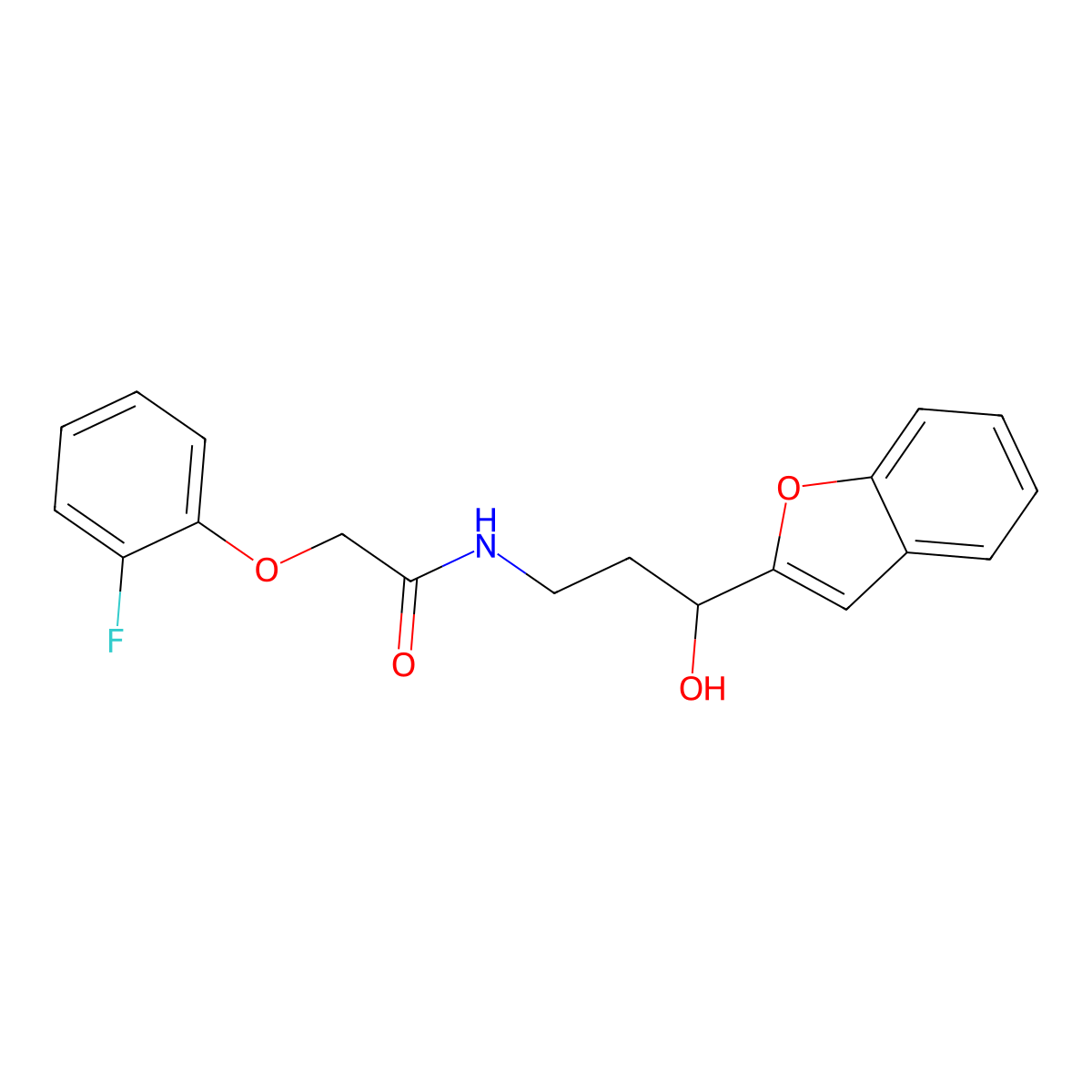 N-(3-(benzofuran-2-yl)-3-hydroxypropyl)-2-(2-fluorophenoxy)acetamide molecular structure, CAS 1448129-37-0