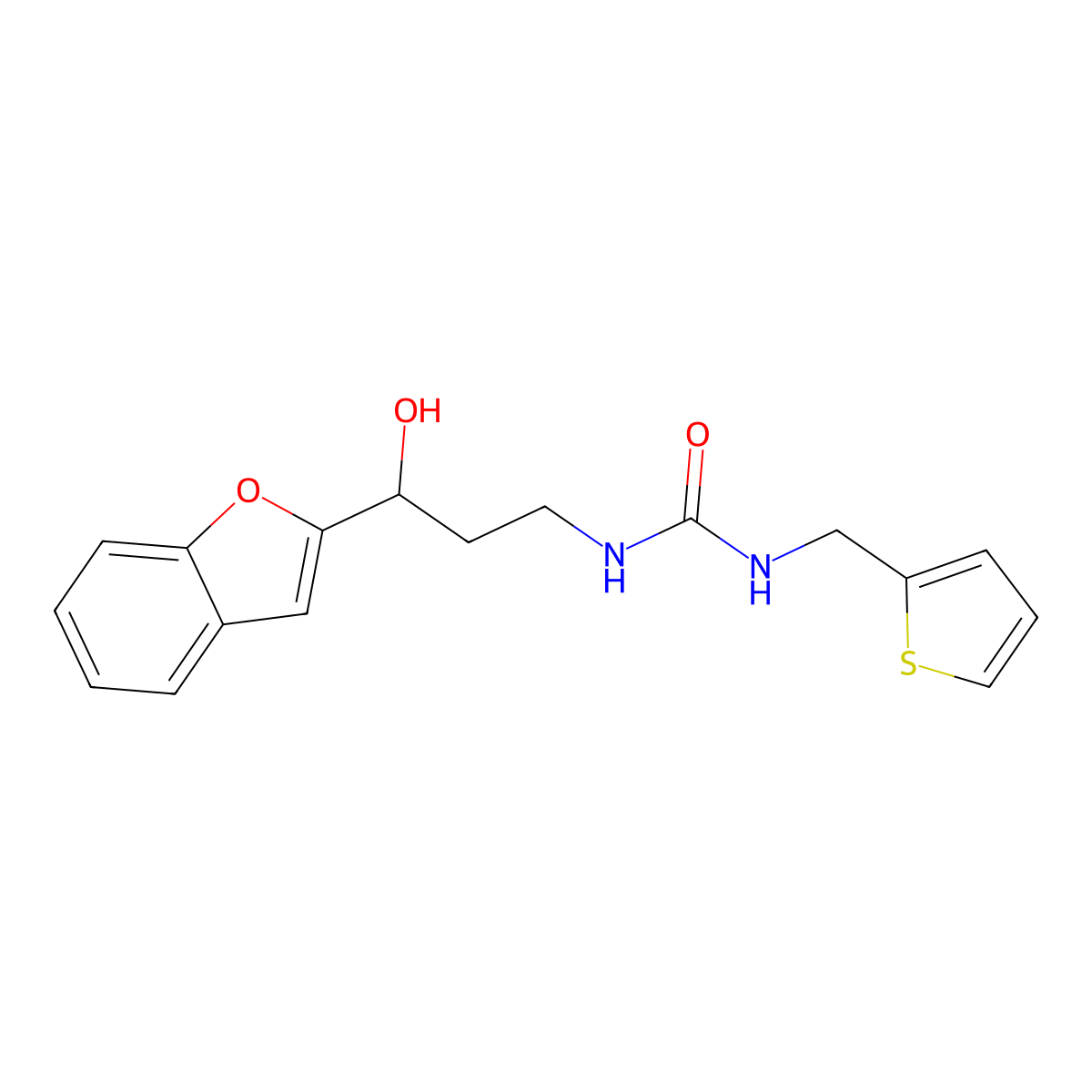 1-(3-(Benzofuran-2-yl)-3-hydroxypropyl)-3-(thiophen-2-ylmethyl)urea molecular structure, CAS 1448129-41-6