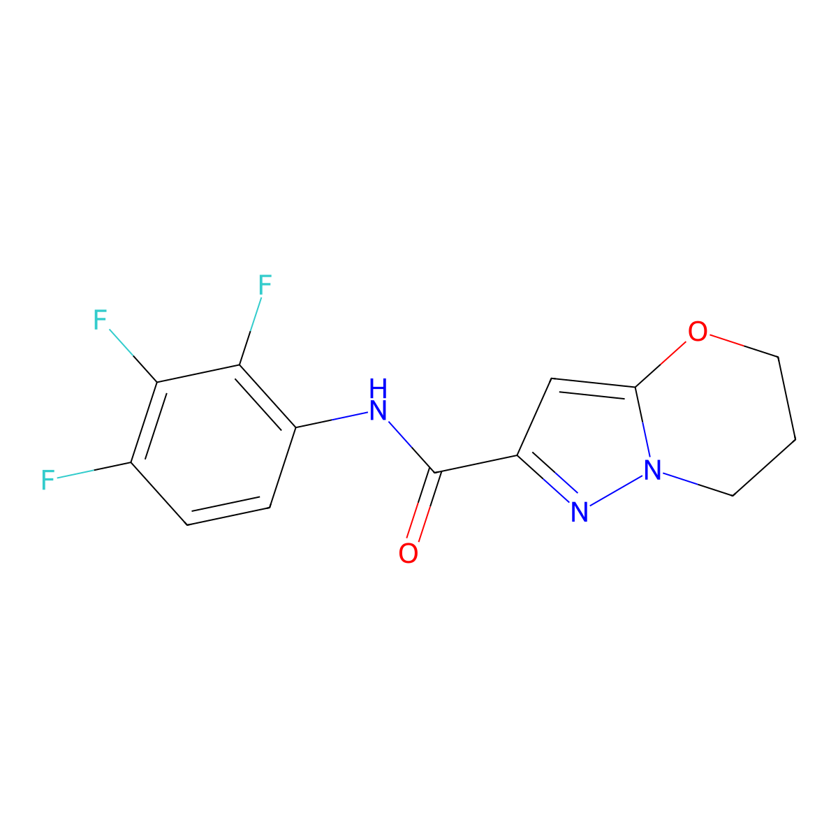 N-(2,3,4-trifluorophenyl)-6,7-dihydro-5H-pyrazolo[5,1-b][1,3]oxazine-2-carboxamide molecular structure, CAS 1448129-46-1