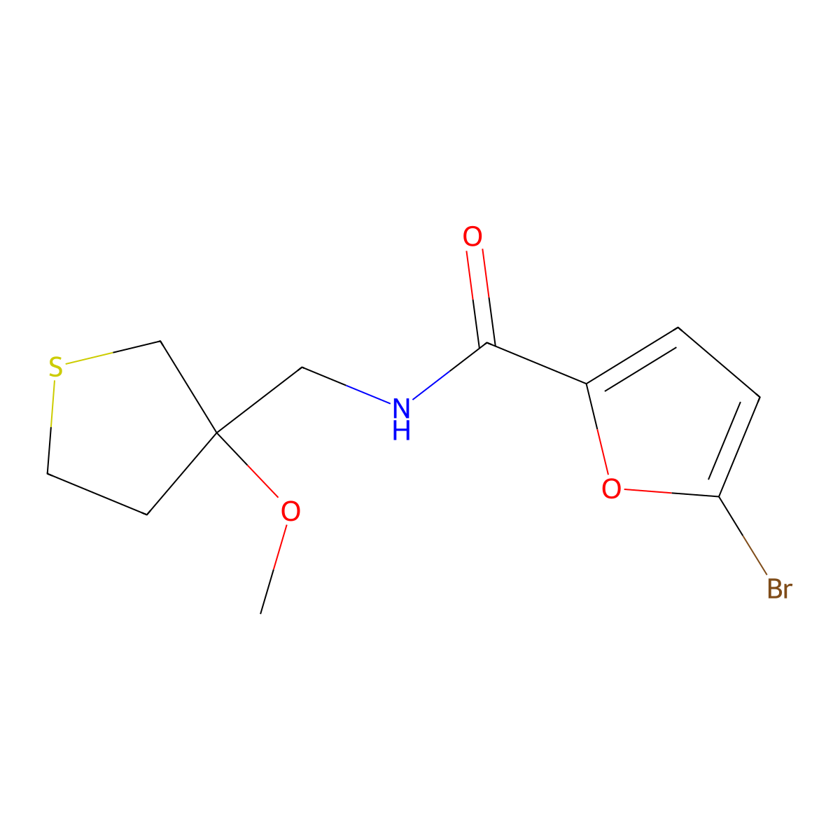 5-Bromo-N-[(3-methoxythiolan-3-YL)methyl]furan-2-carboxamide molecular structure, CAS 1448129-63-2