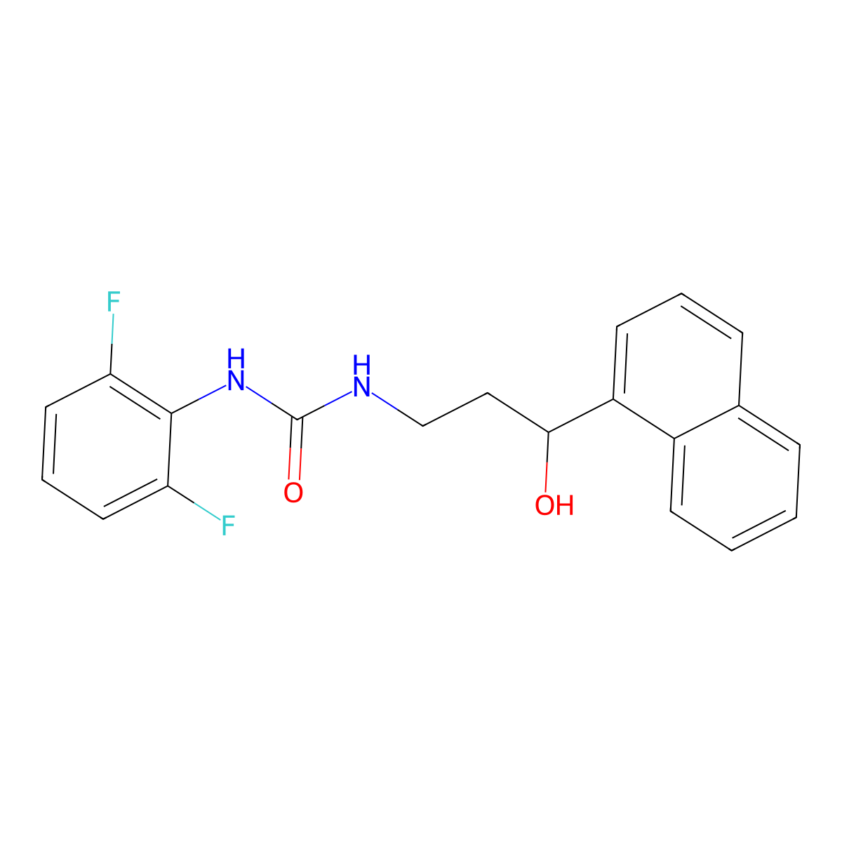 1-(2,6-Difluorophenyl)-3-(3-hydroxy-3-(naphthalen-1-yl)propyl)urea molecular structure, CAS 1448129-69-8