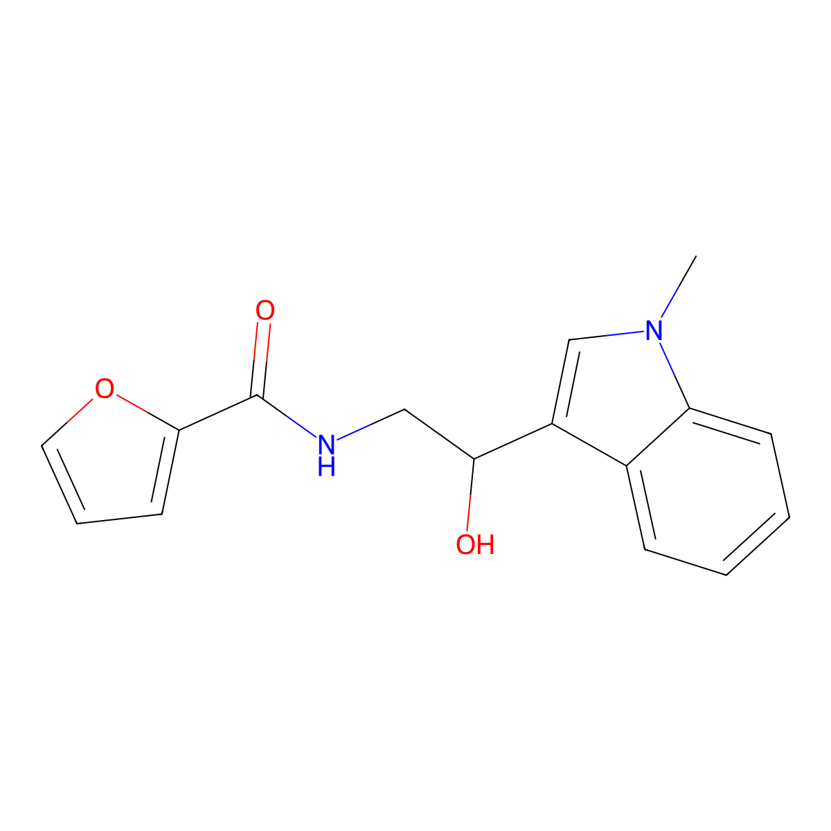 N-[2-hydroxy-2-(1-methyl-1H-indol-3-yl)ethyl]furan-2-carboxamide molecular structure, CAS 1448129-80-3