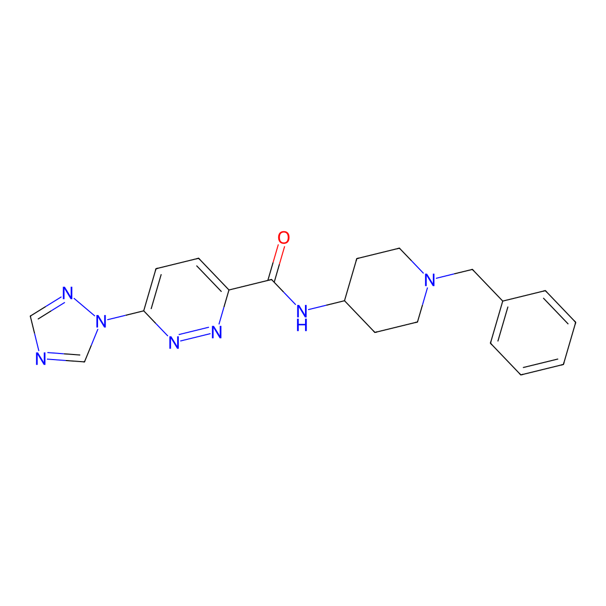 N-(1-benzylpiperidin-4-yl)-6-(1H-1,2,4-triazol-1-yl)pyridazine-3-carboxamide molecular structure, CAS 1448129-90-5