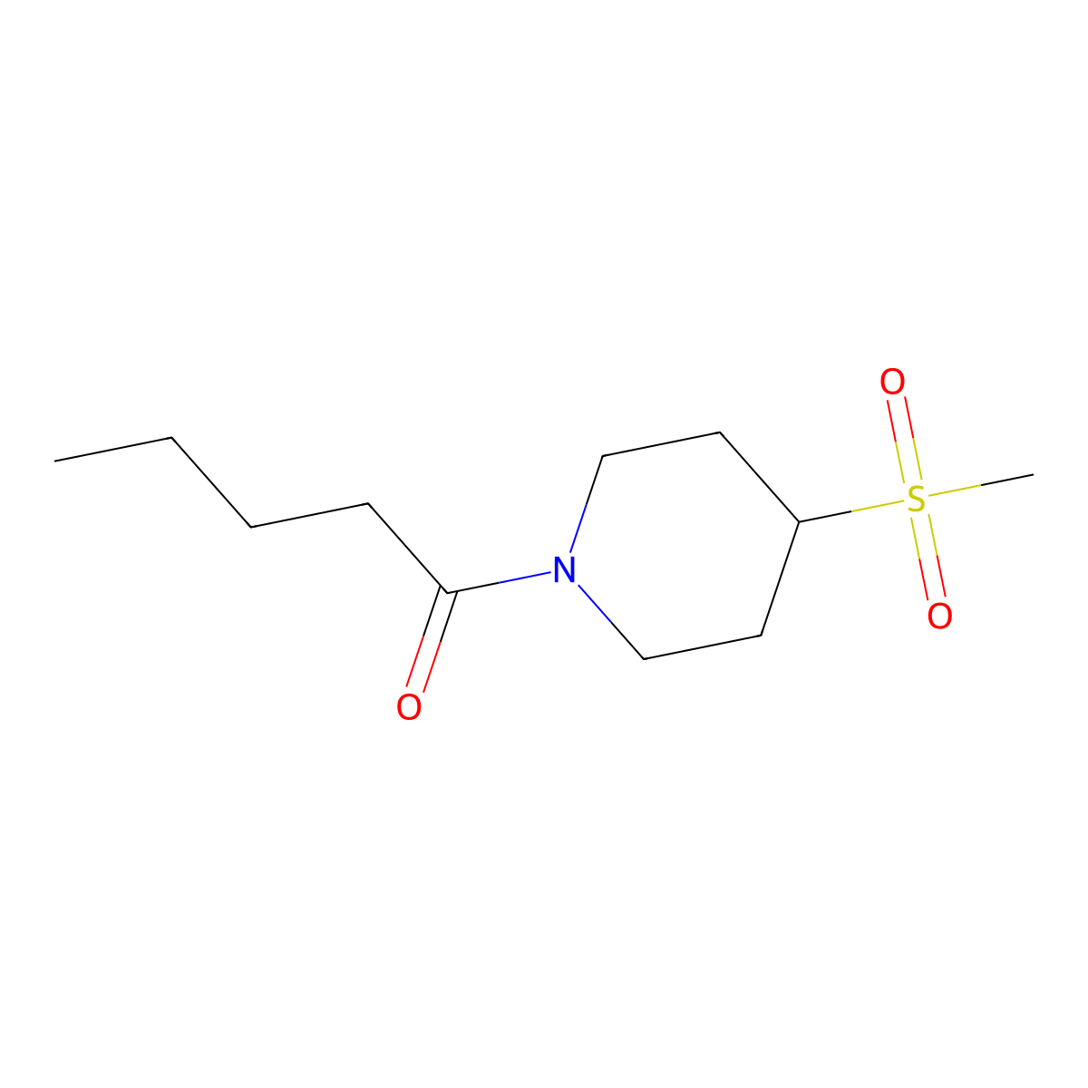 1-(4-(Methylsulfonyl)piperidin-1-yl)pentan-1-one molecular structure, CAS 1448130-02-6