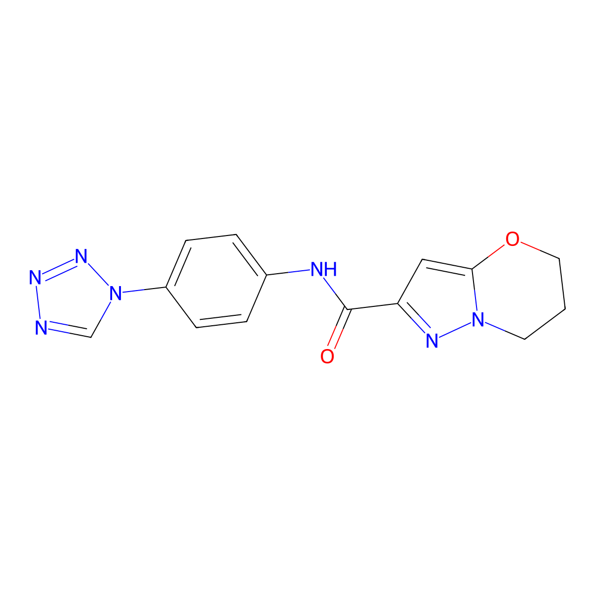N-(4-(1H-tetrazol-1-yl)phenyl)-6,7-dihydro-5H-pyrazolo[5,1-b][1,3]oxazine-2-carboxamide molecular structure, CAS 1448130-06-0